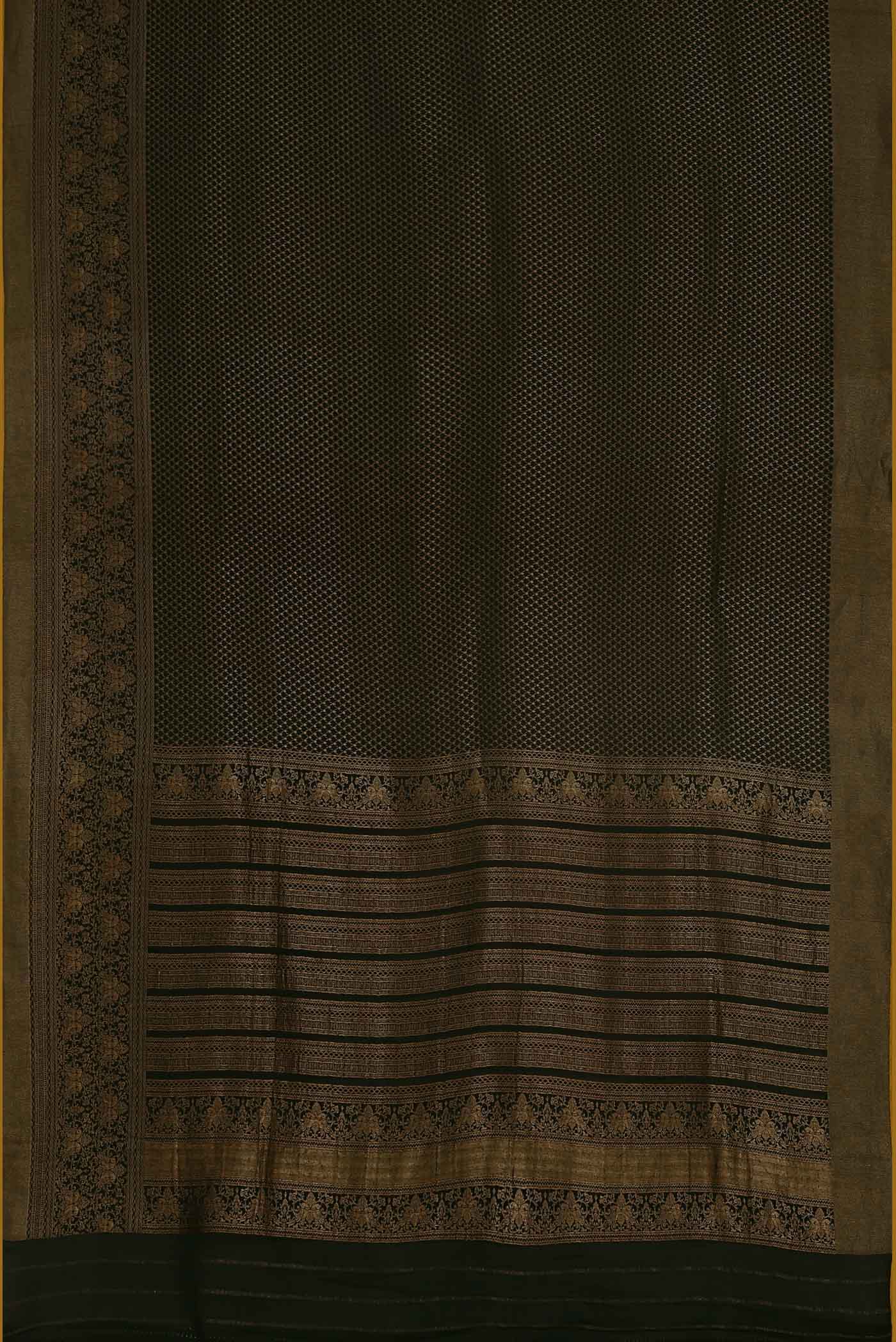Black Mysore Crepe Saree