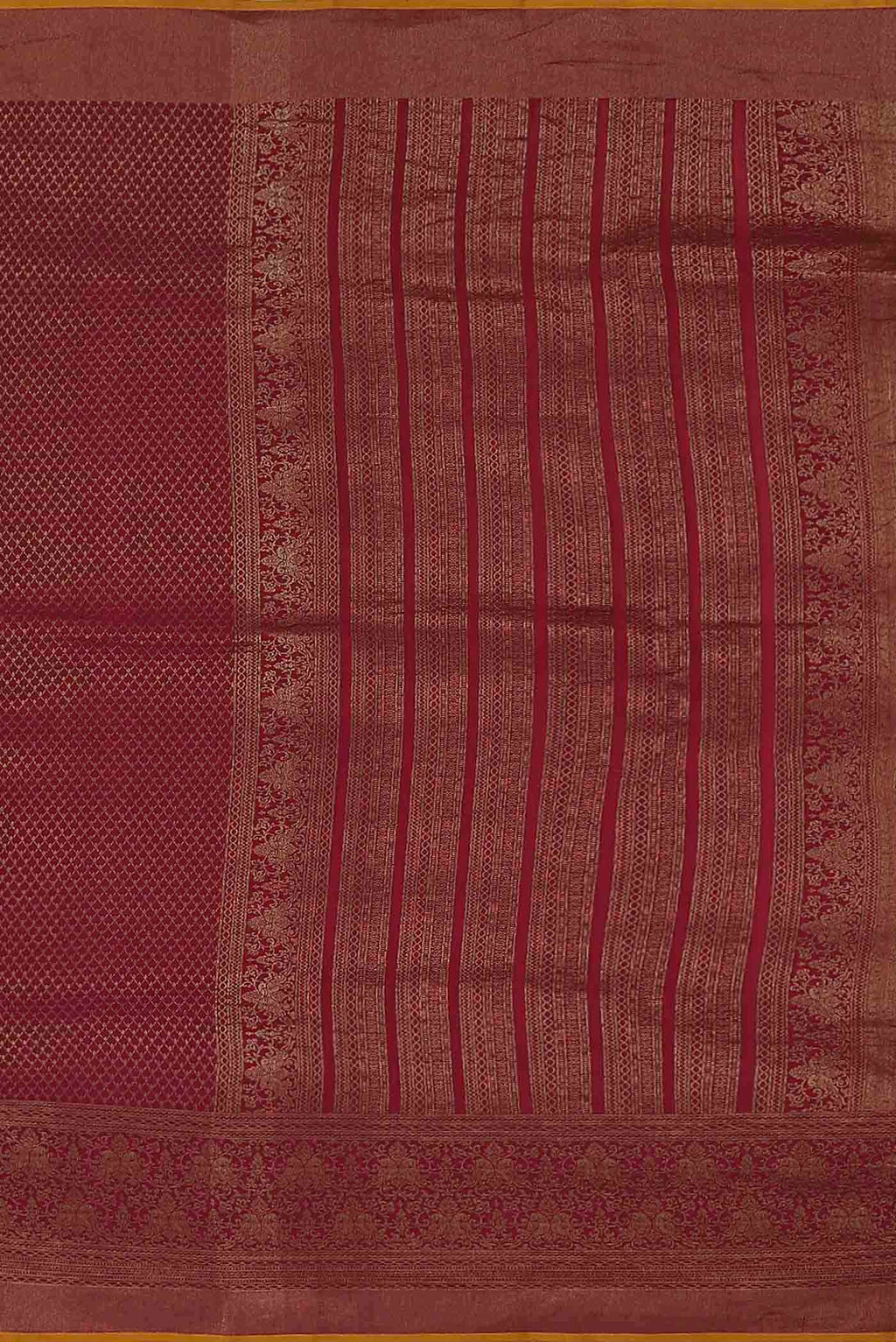 Maroon Mysore Crepe Saree