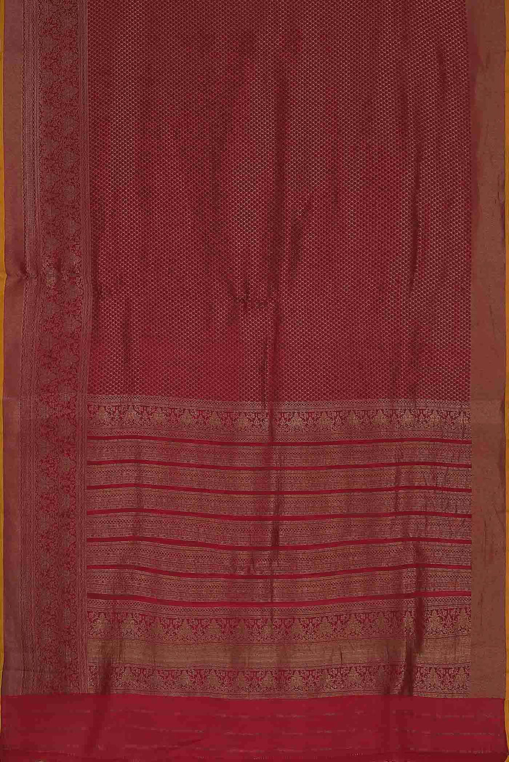 Maroon Mysore Crepe Saree