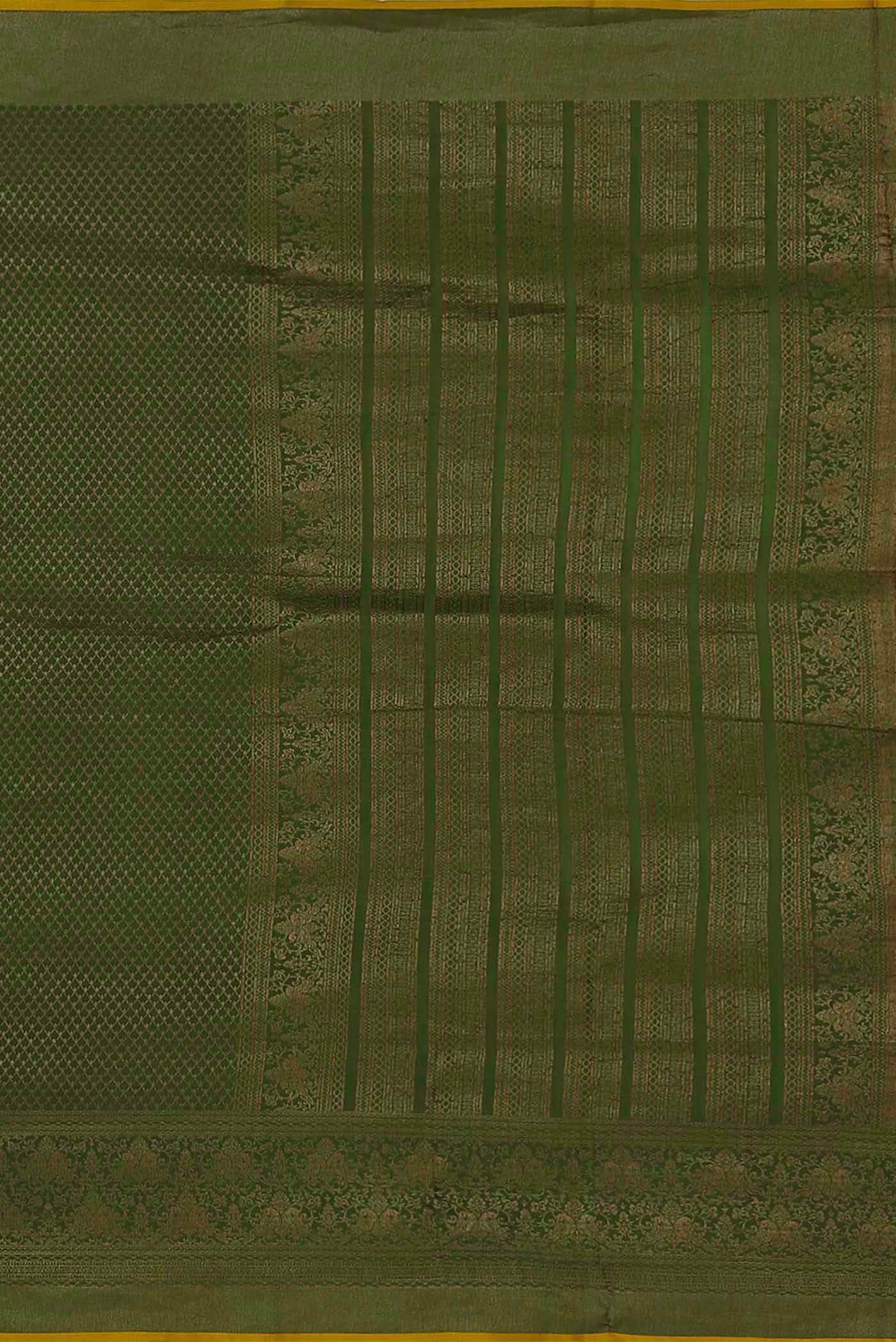 Green Mysore Crepe Saree