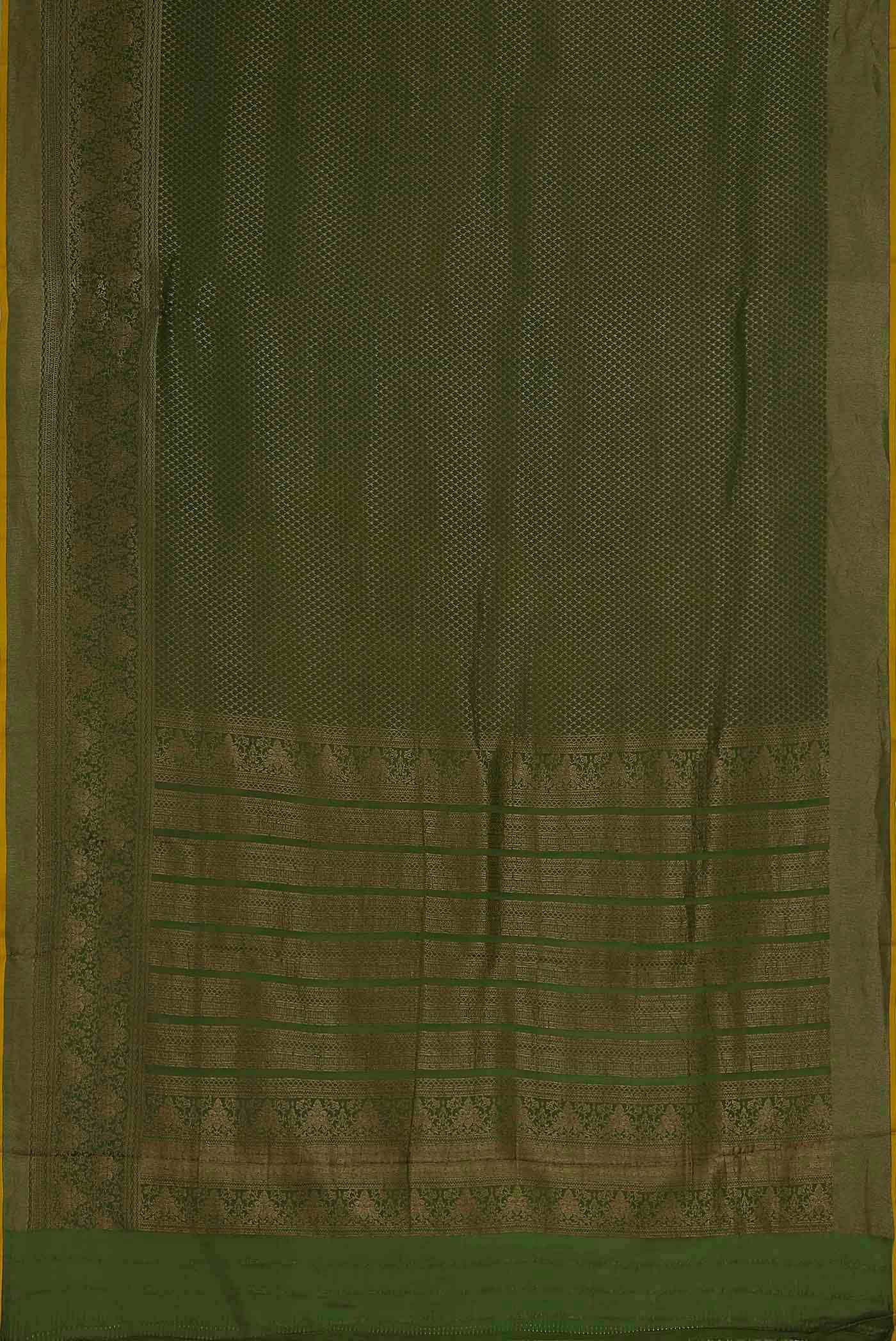 Green Mysore Crepe Saree