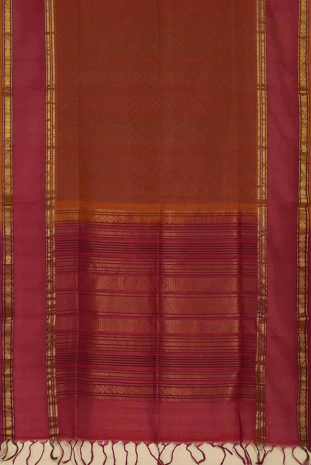 Orange Silk Cotton Saree