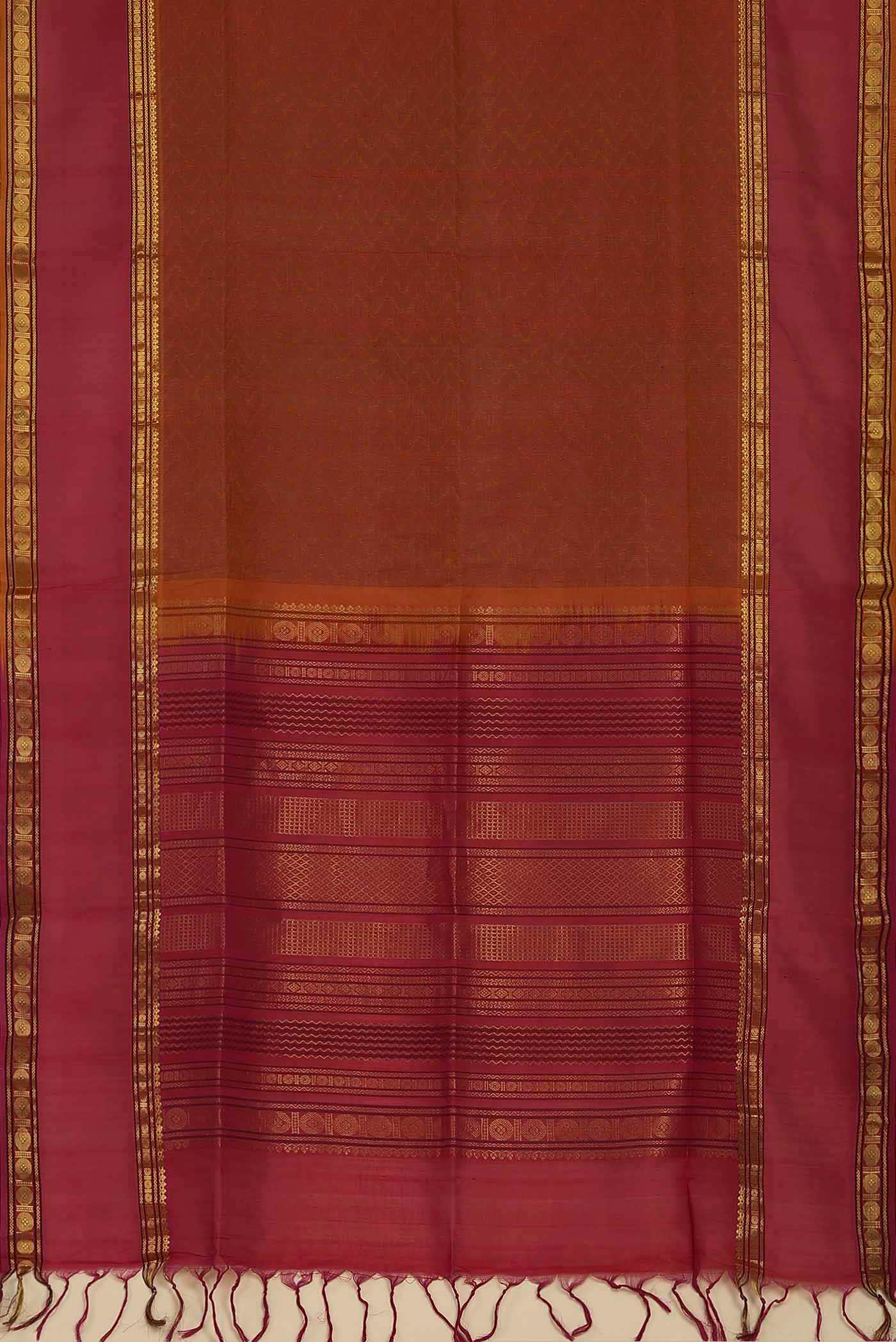 Orange Silk Cotton Saree