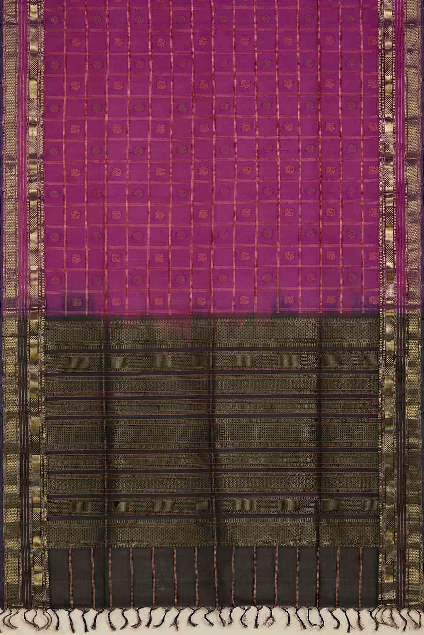 Magenta Silk Cotton Saree