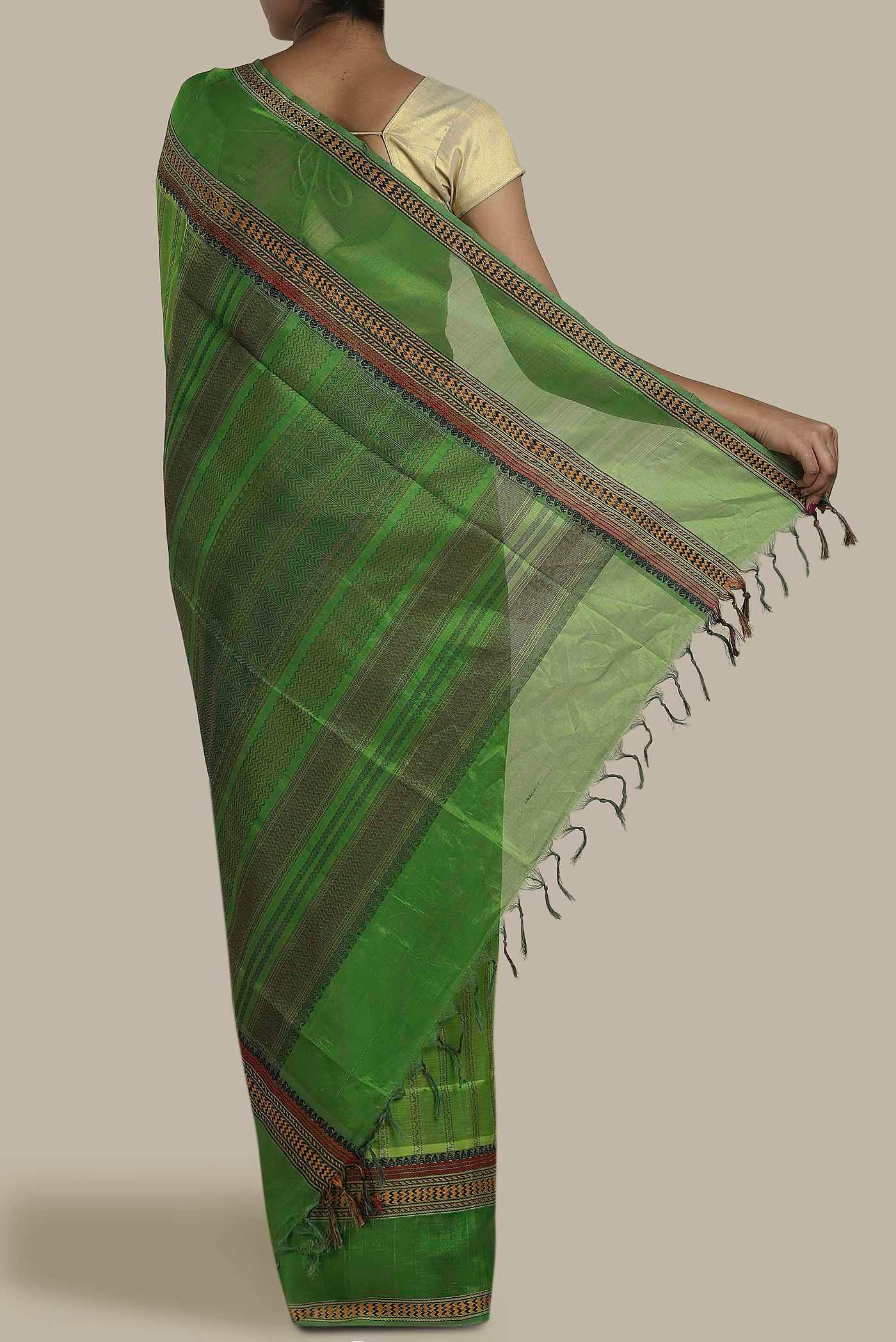 Green Silk Cotton Saree