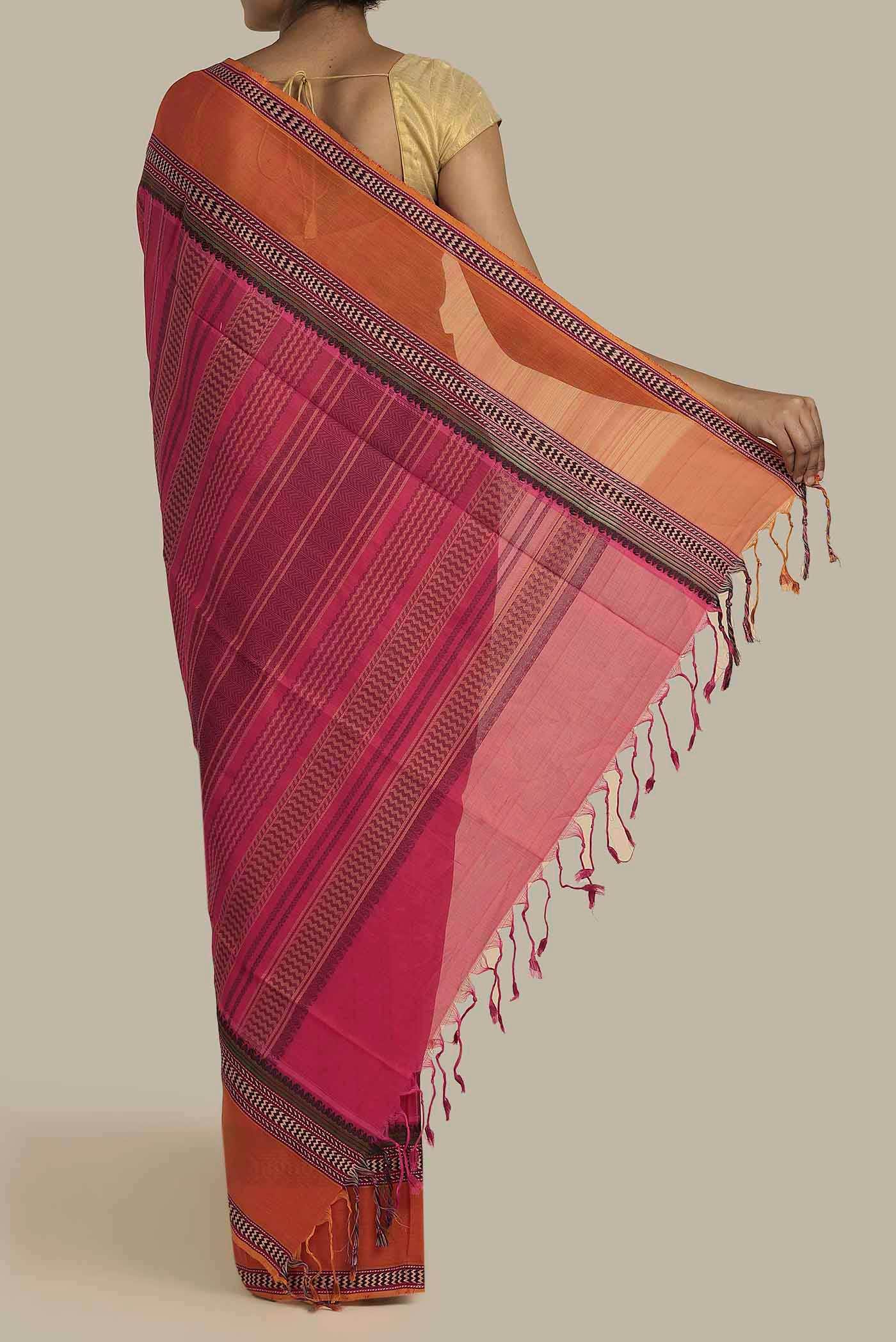 Pink Silk Cotton Saree
