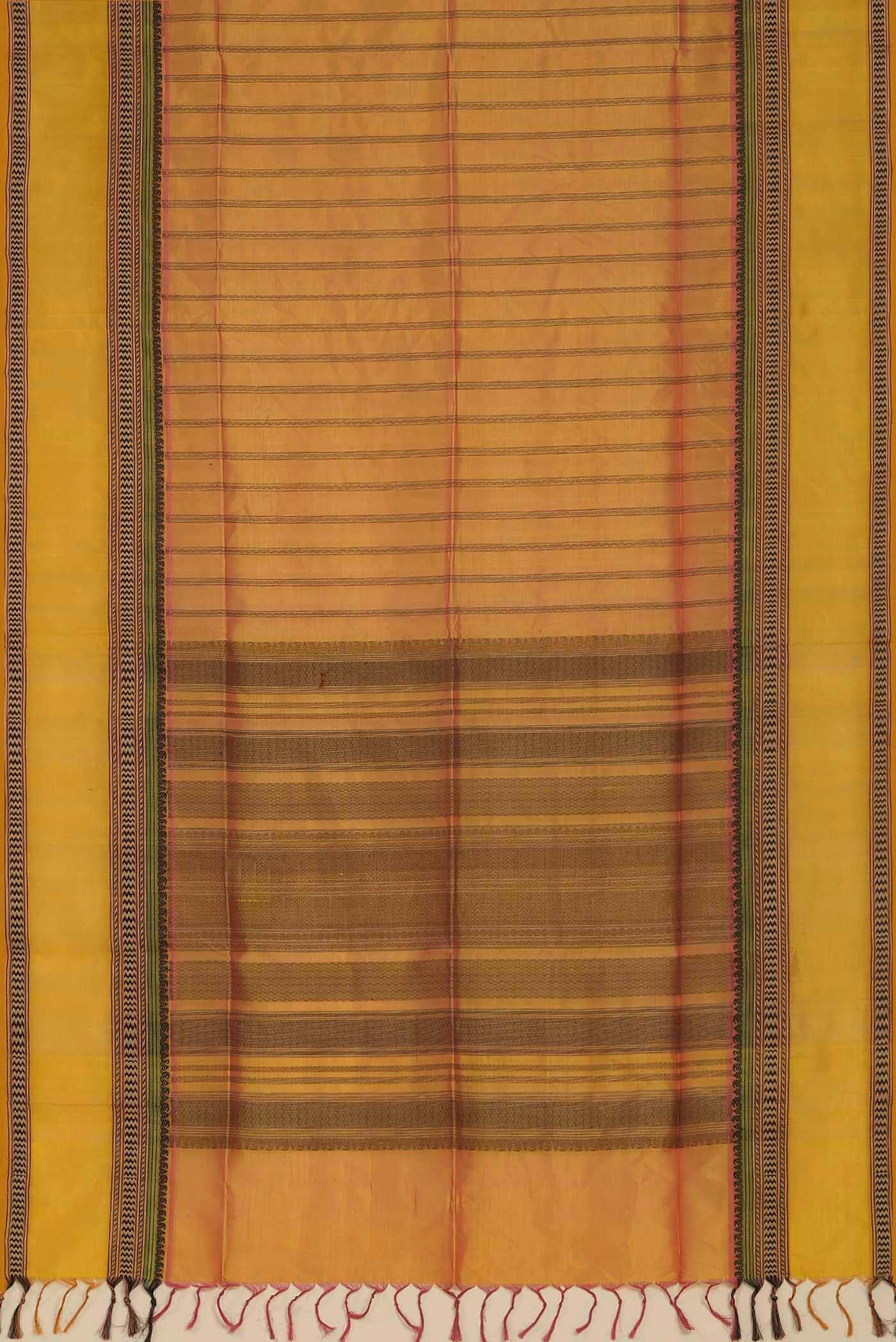Yellow Silk Cotton Saree