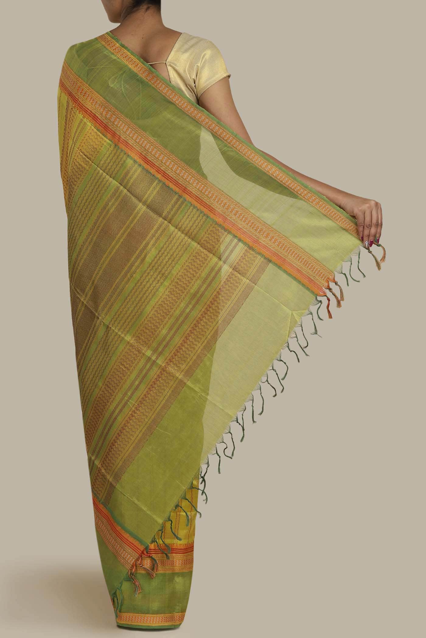 Yellow Silk Cotton Saree