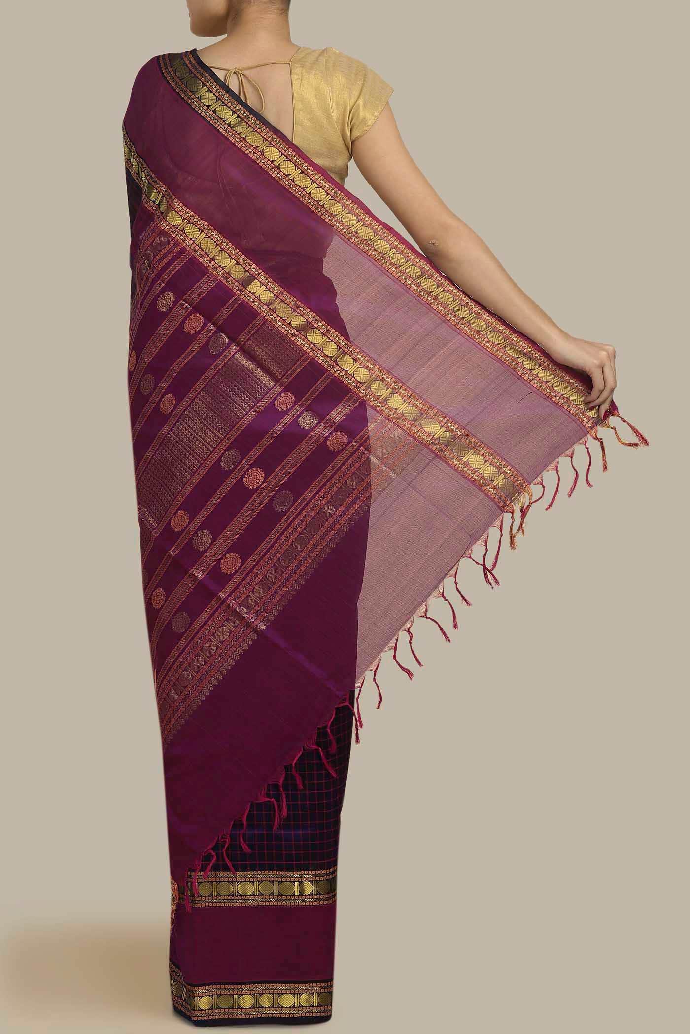 Violet Silk Cotton Saree