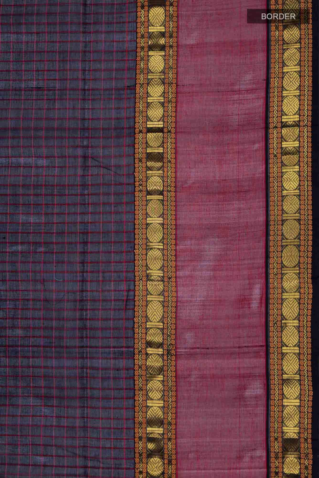 Black Coimbatore Silk Cotton Saree