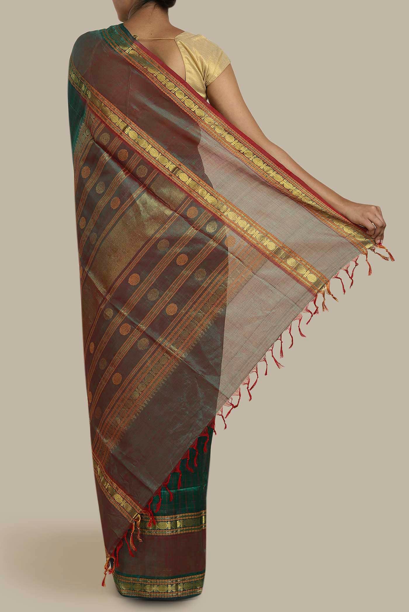 Green Silk Cotton Saree
