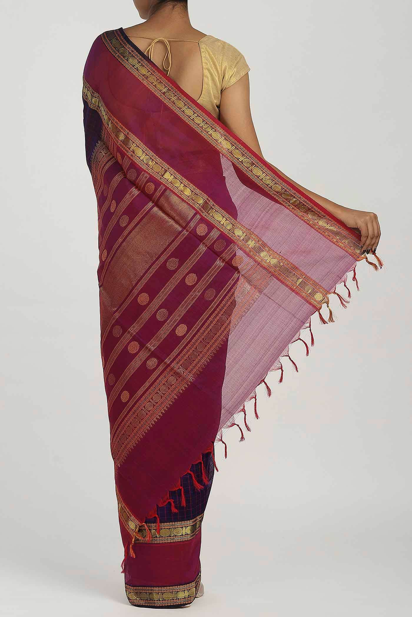 Violet Silk Cotton Saree