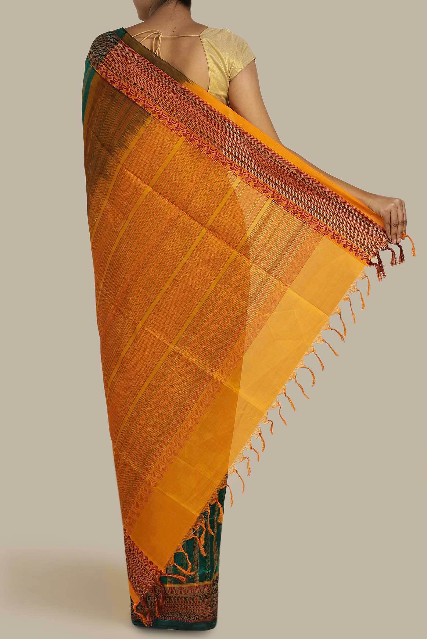 Green Silk Cotton Saree