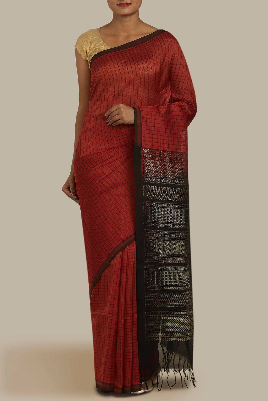 Red Silk Cotton Saree