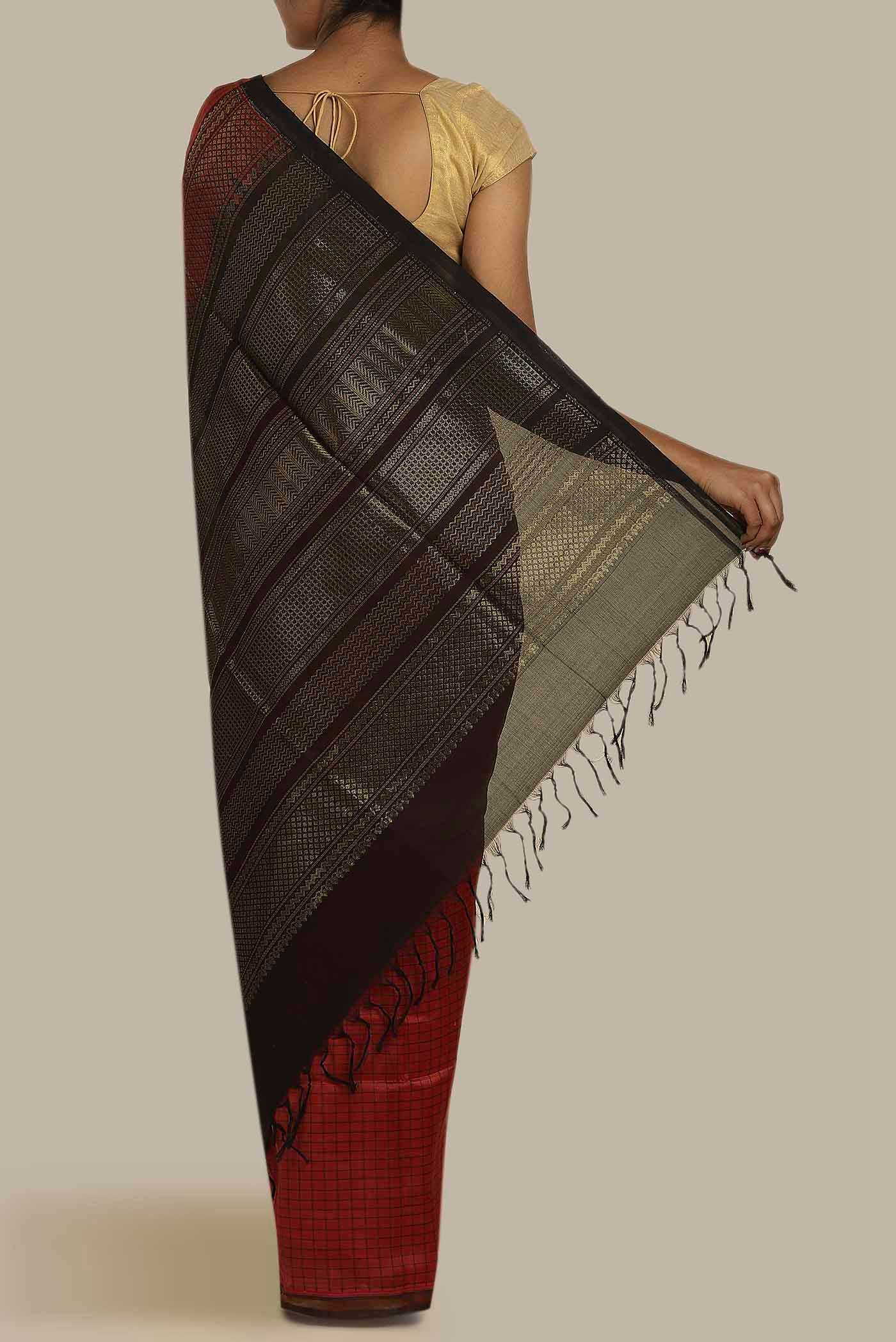 Red Silk Cotton Saree