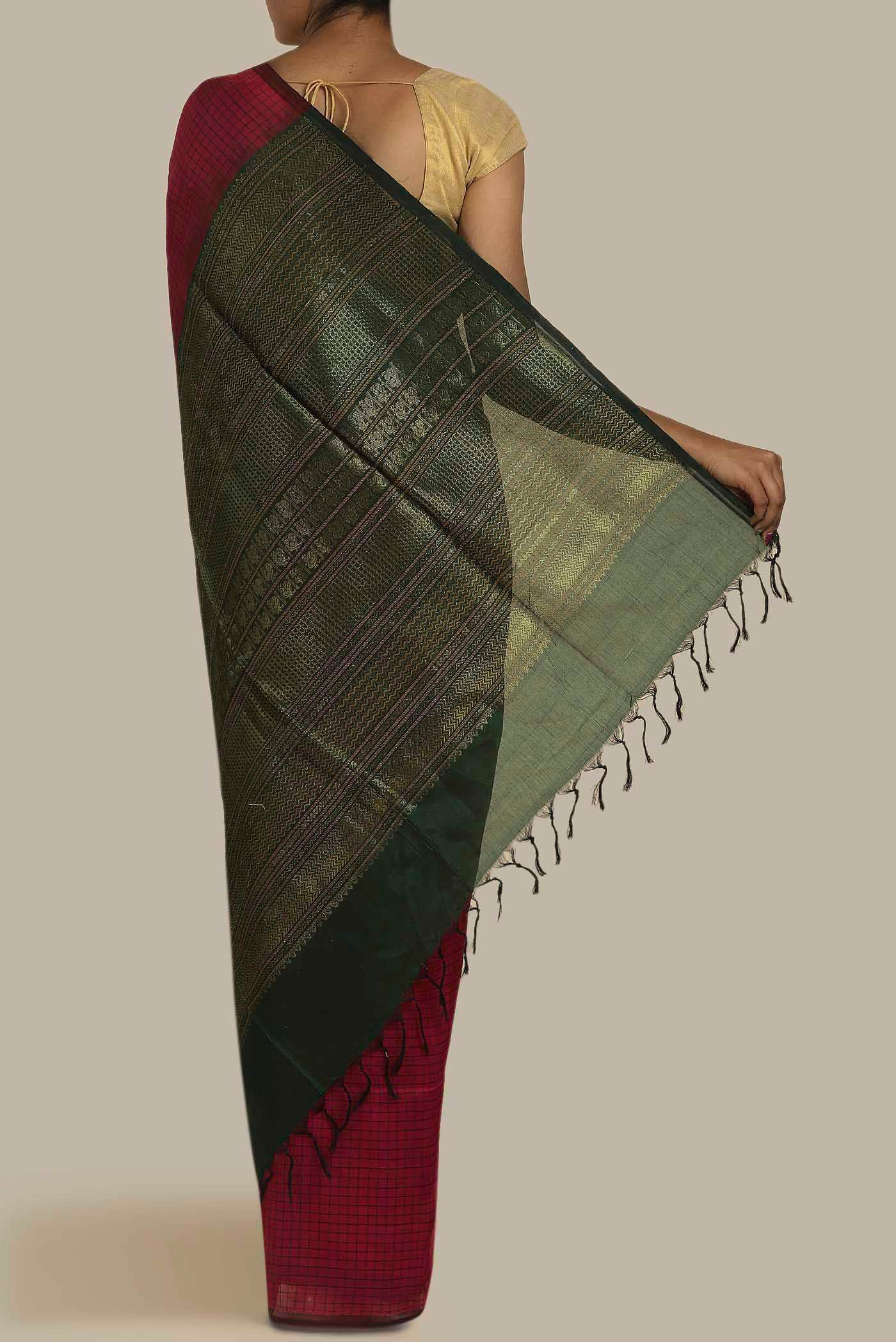 Red Silk Cotton Saree