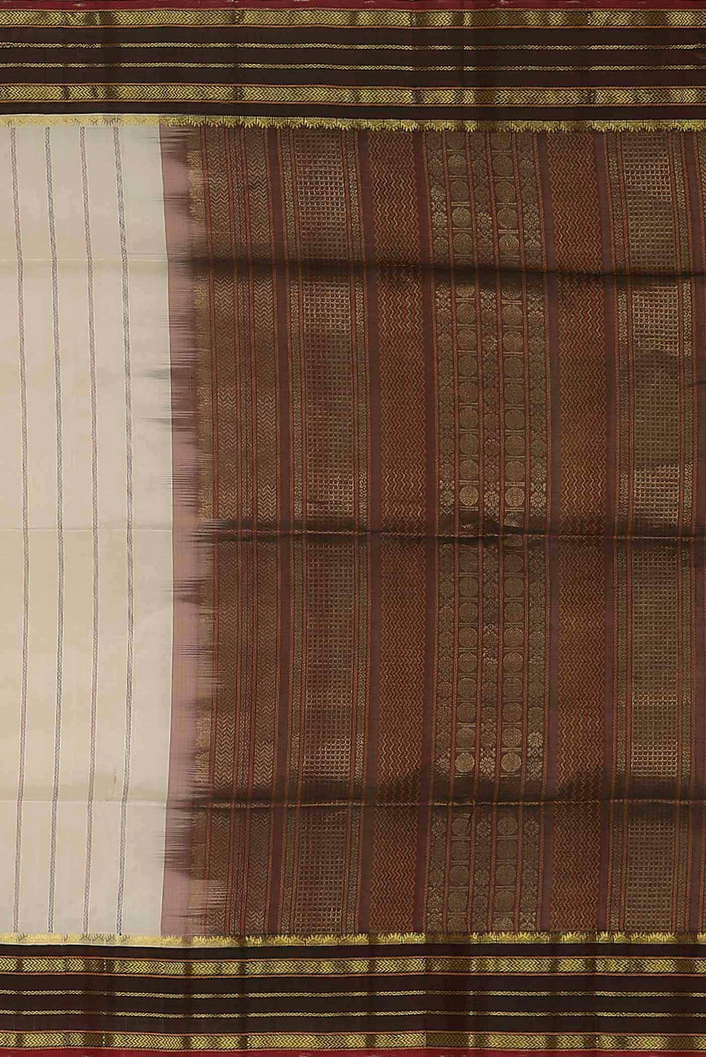 Off White Silk Cotton Saree