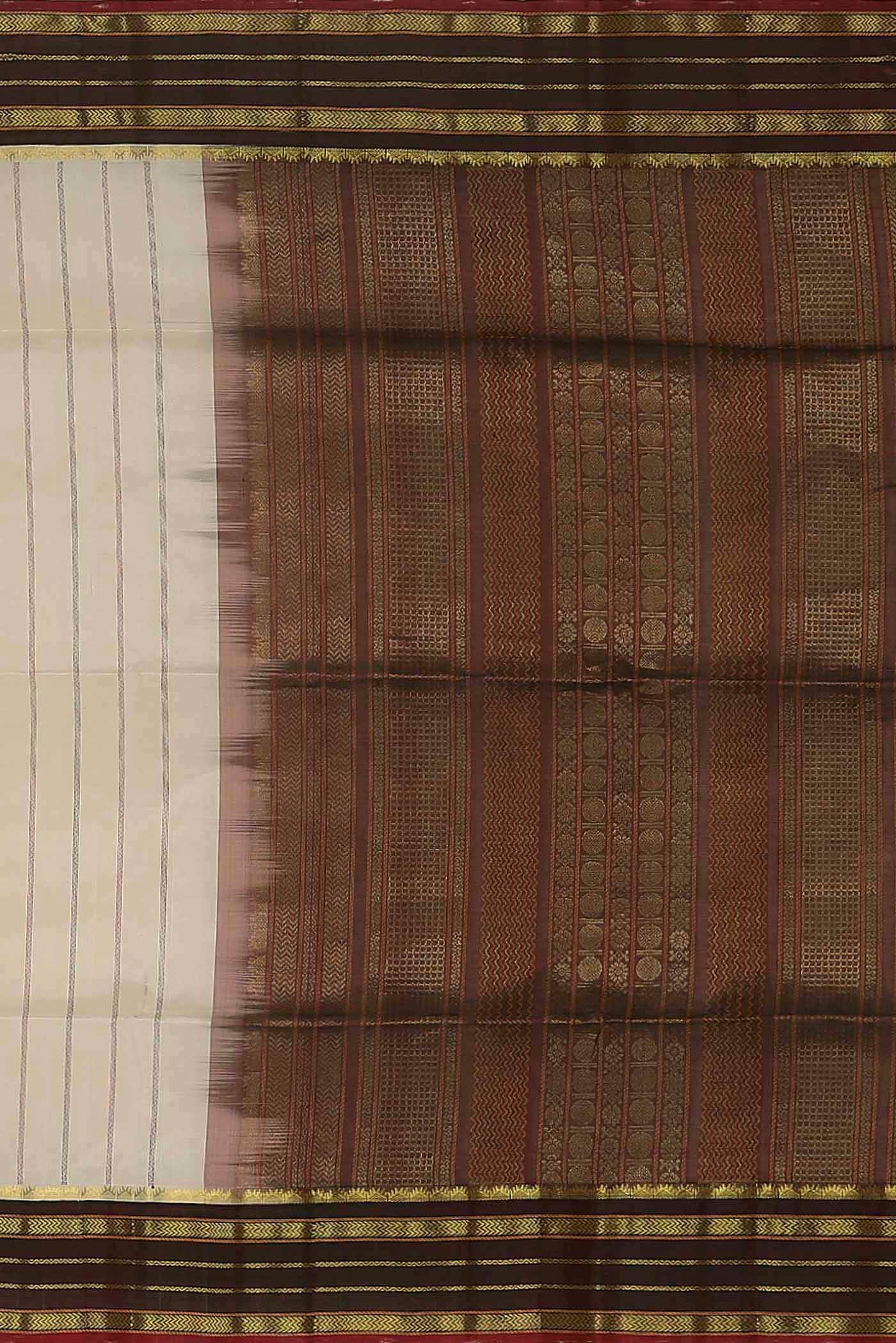 Off White Silk Cotton Saree