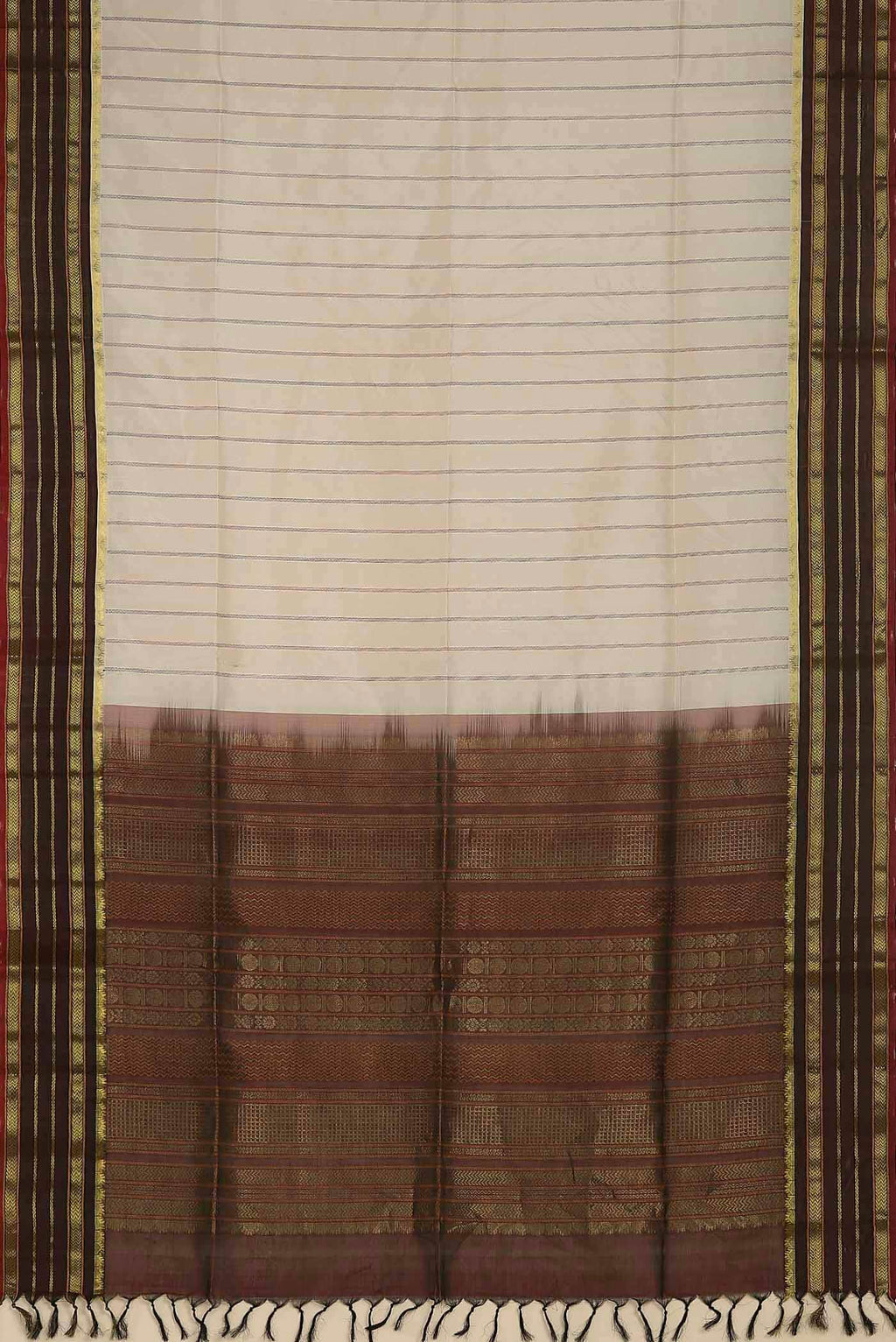 Off White Silk Cotton Saree
