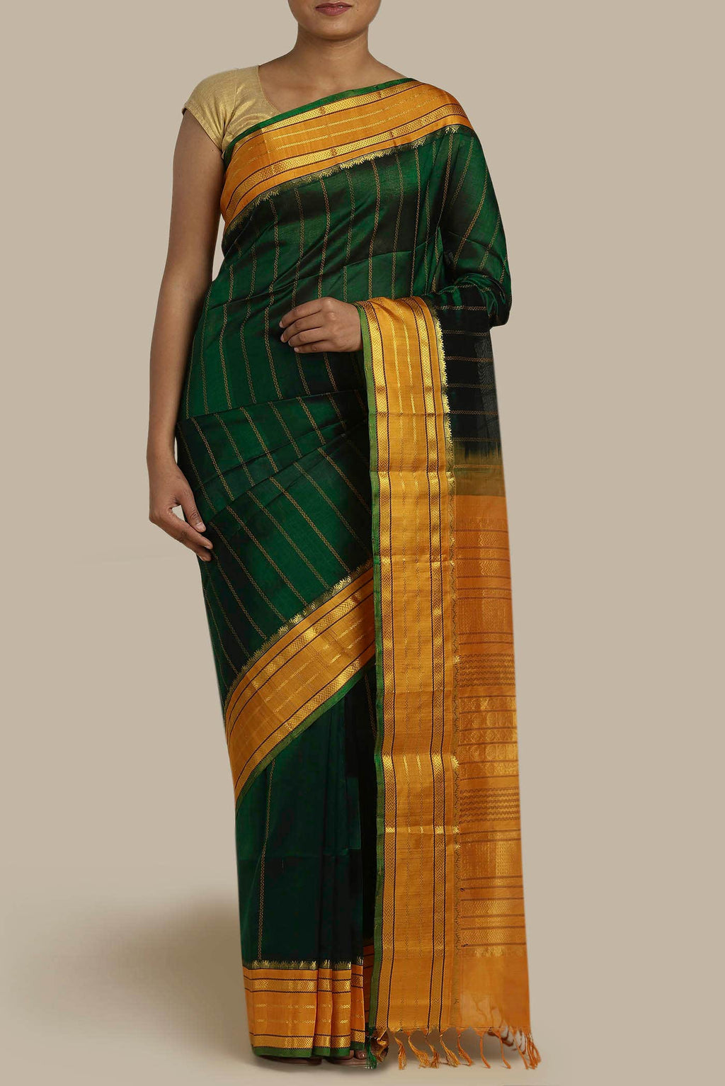 Green Silk Cotton Saree