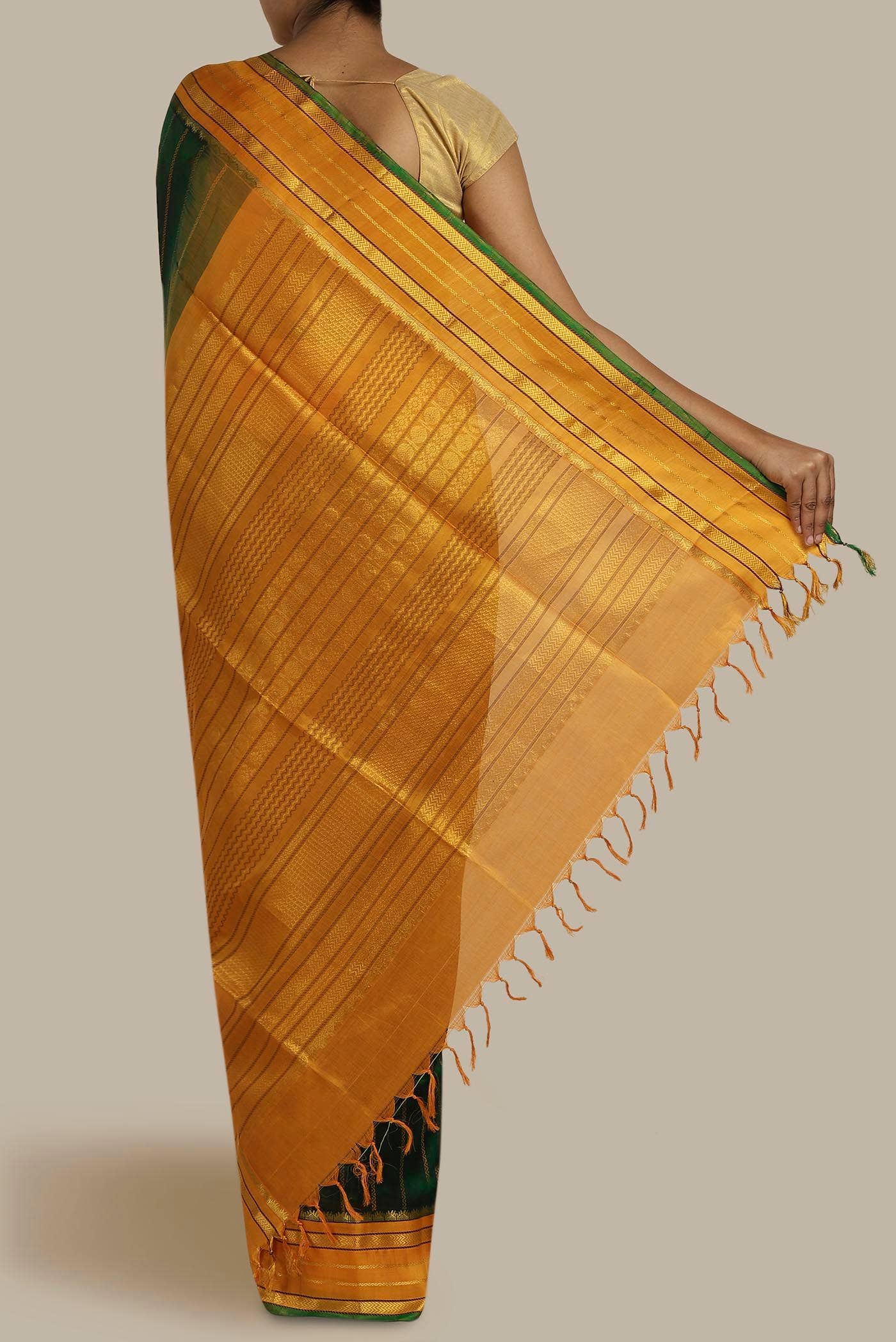 Green Silk Cotton Saree