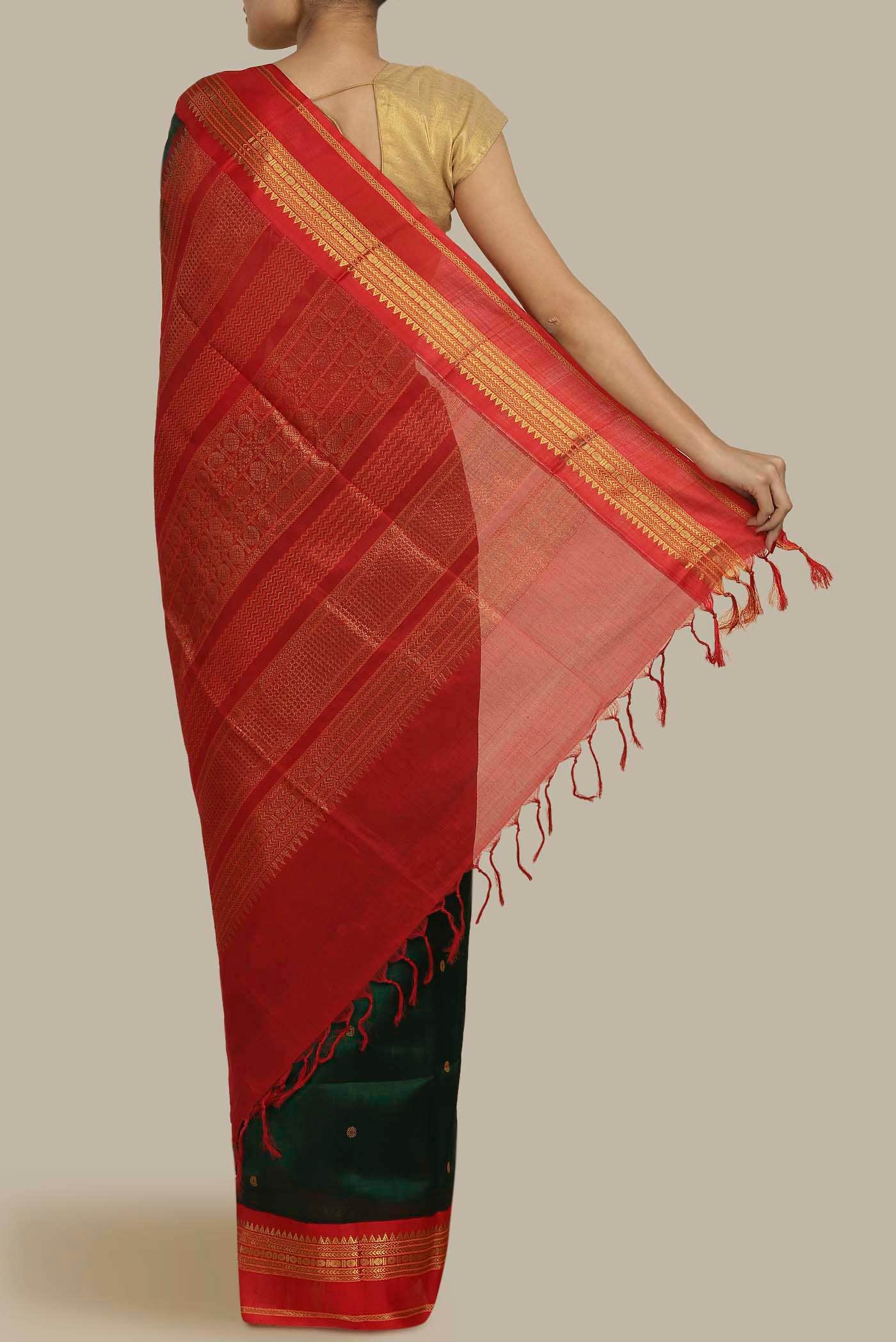Green Silk Cotton Saree