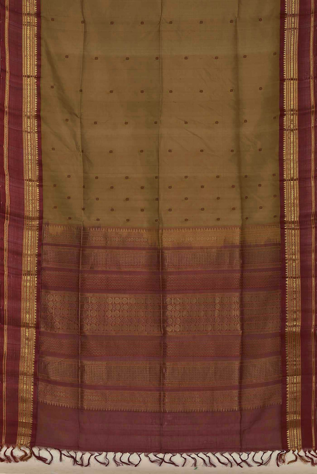 Brown Silk Cotton Saree
