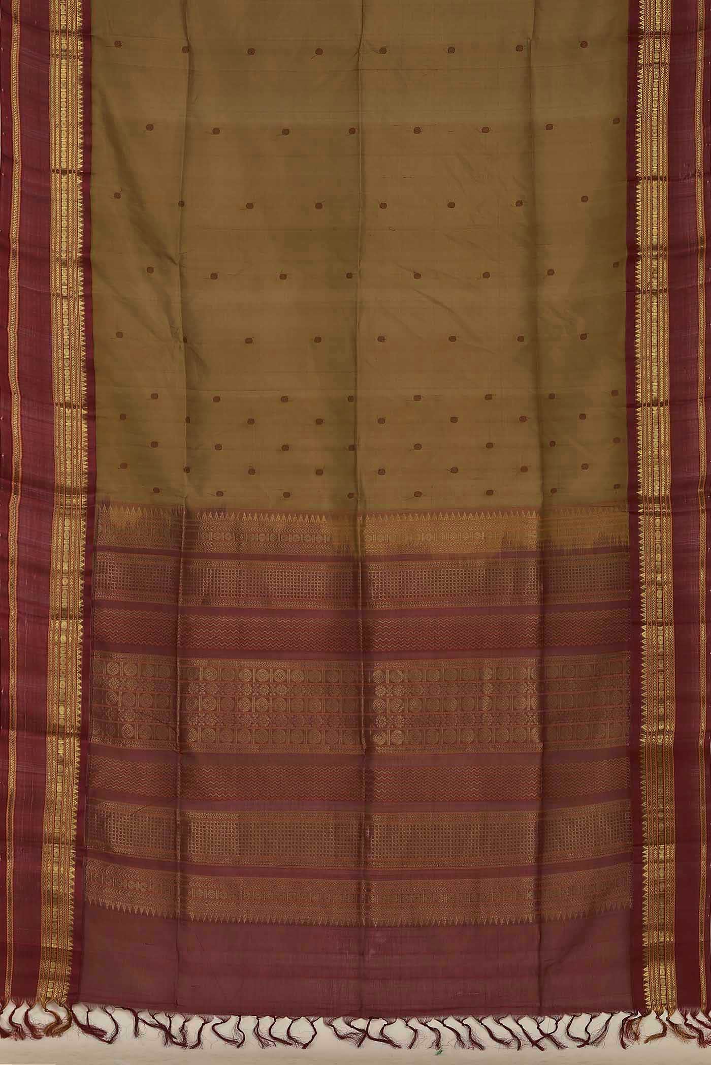 Brown Silk Cotton Saree