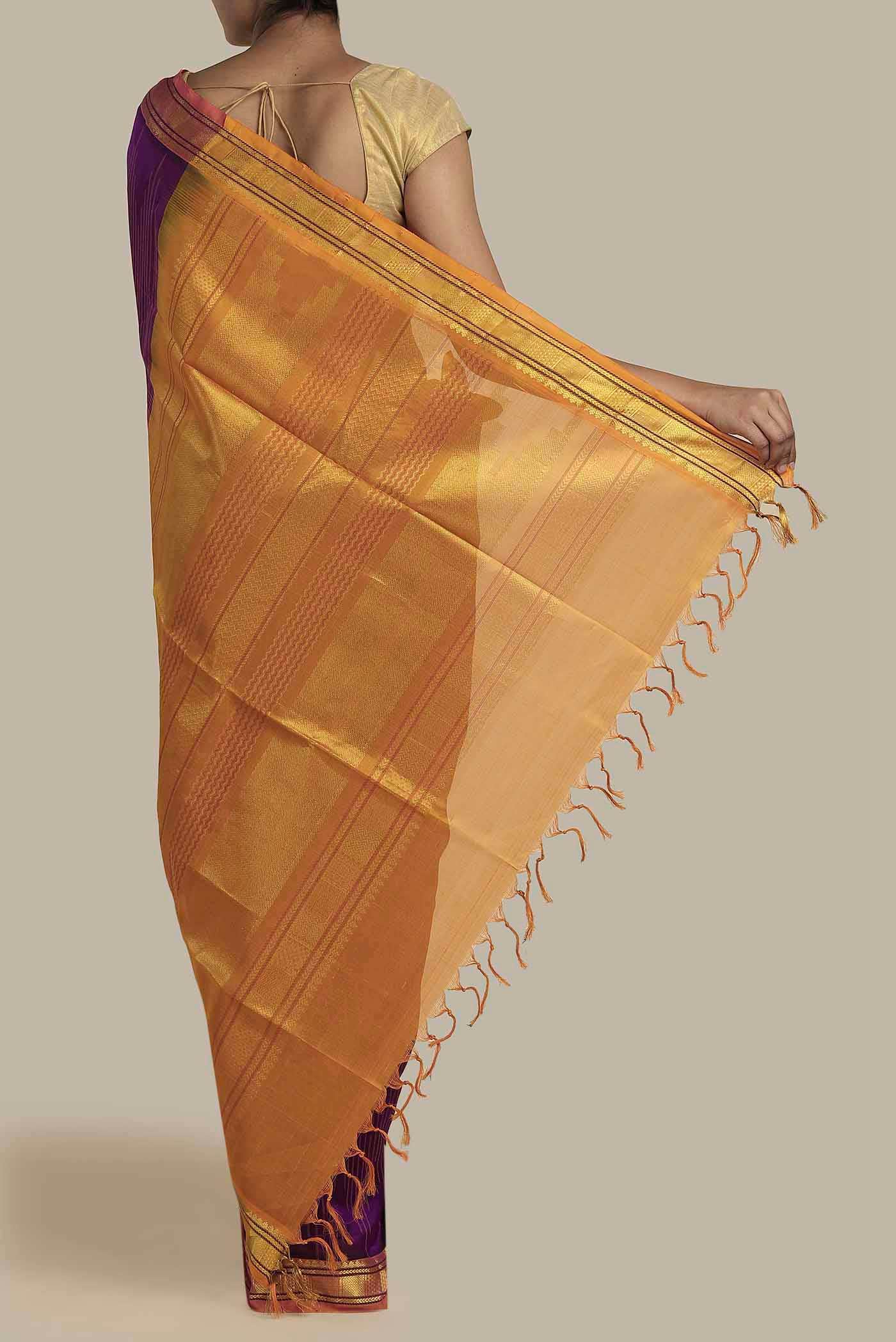 Purple Silk Cotton Saree