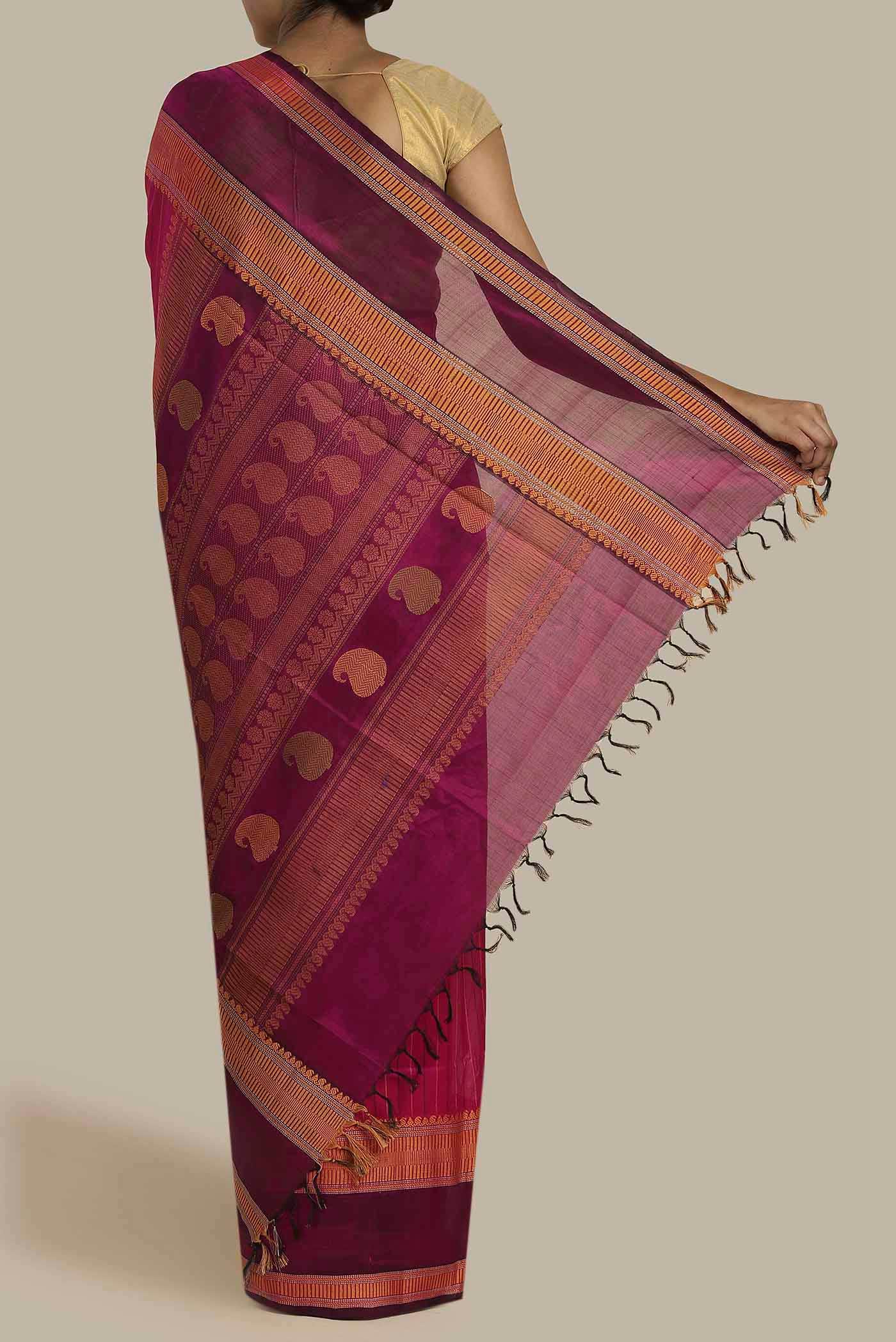 Pink Silk Cotton Saree