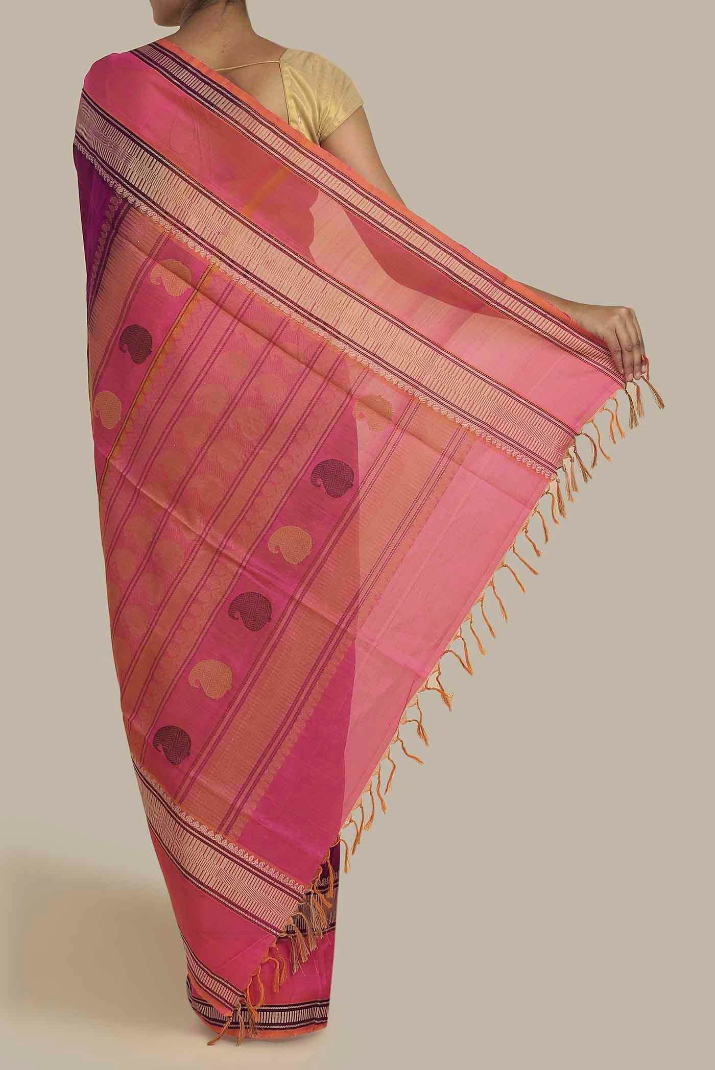 Magenta Silk Cotton Saree