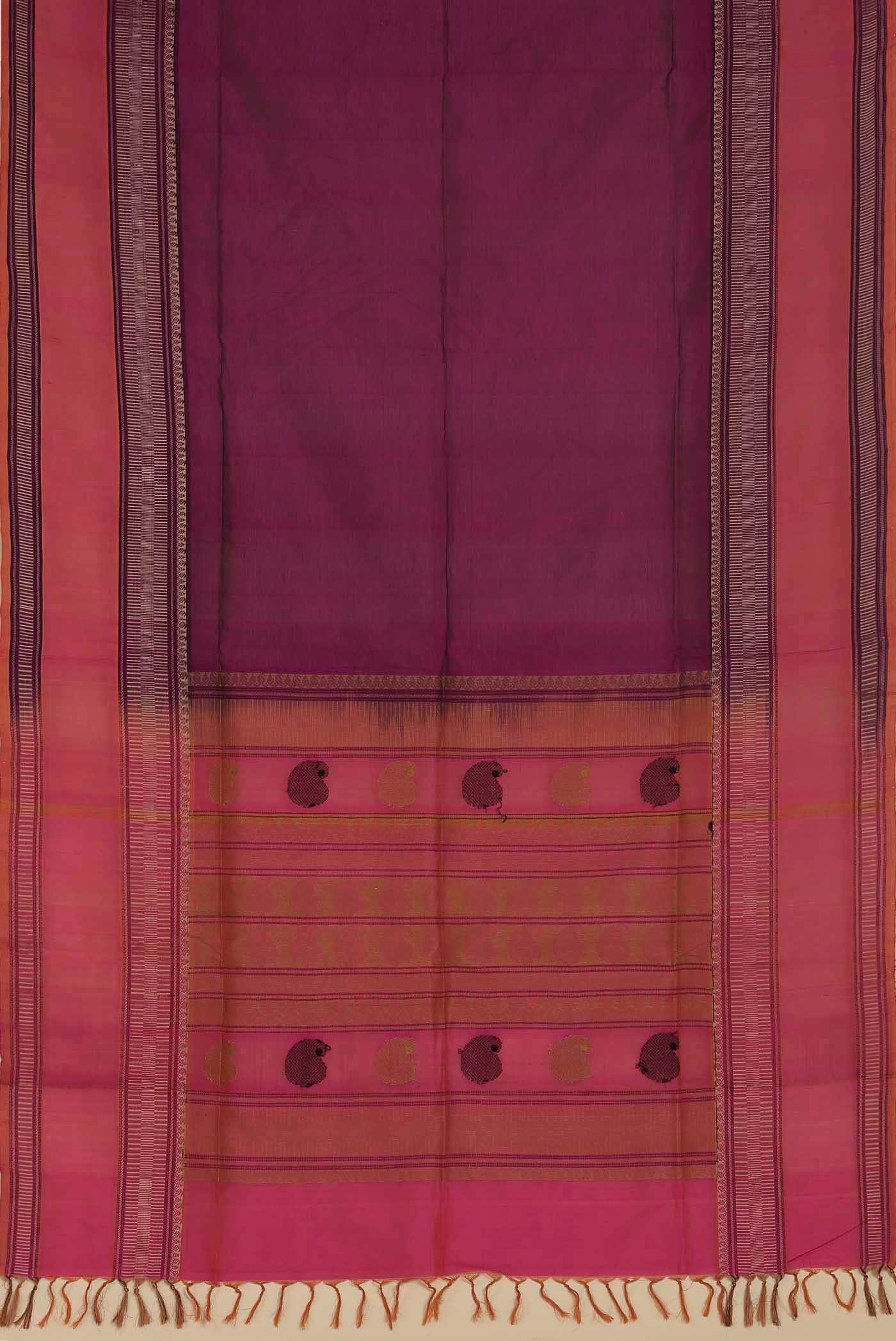 Magenta Silk Cotton Saree