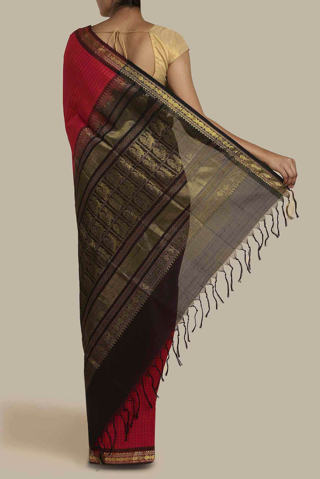 Red Silk Cotton Saree