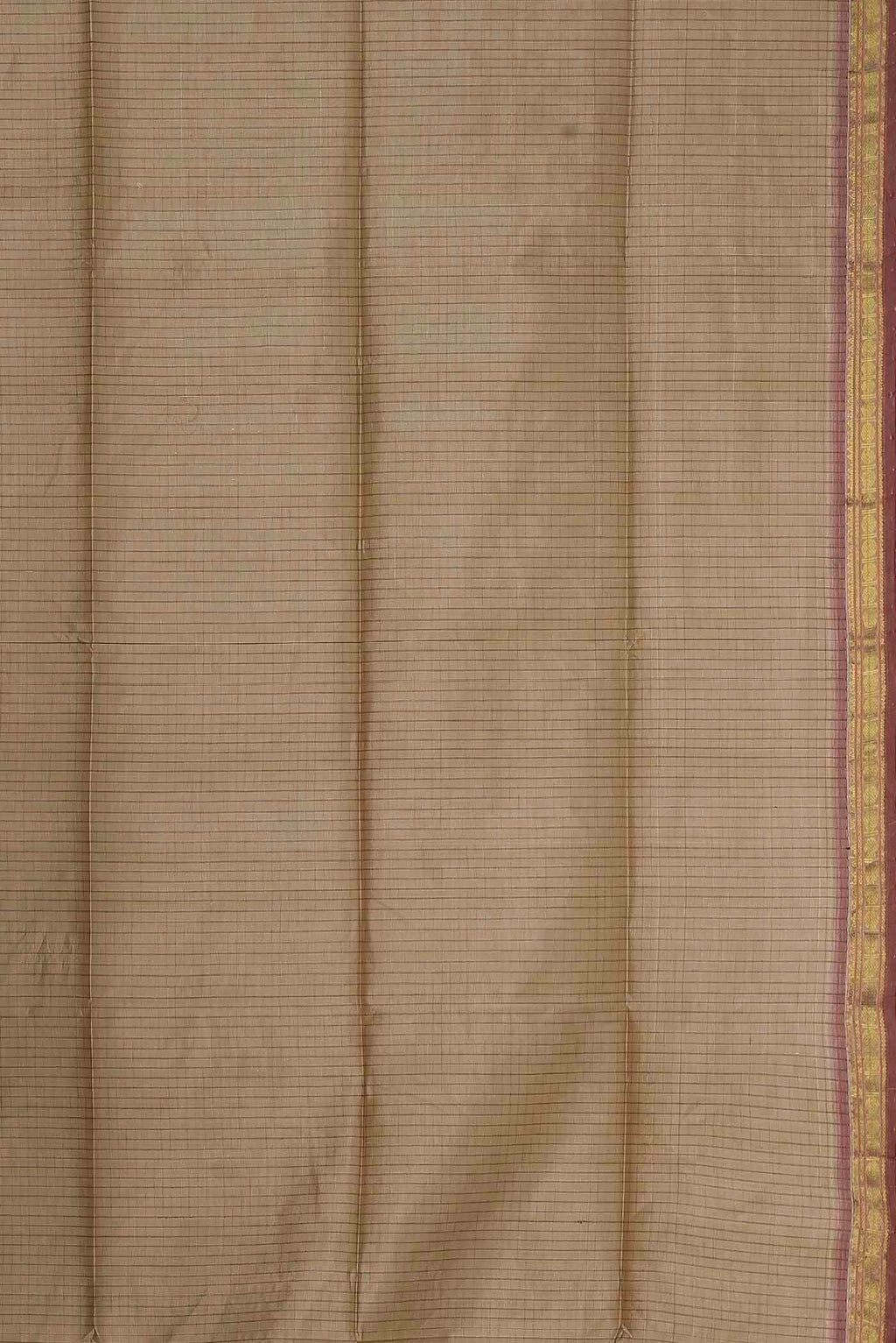 Beige Silk Cotton Saree