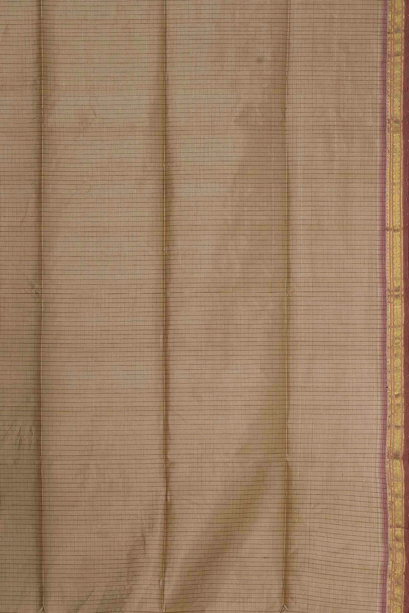 Beige Silk Cotton Saree