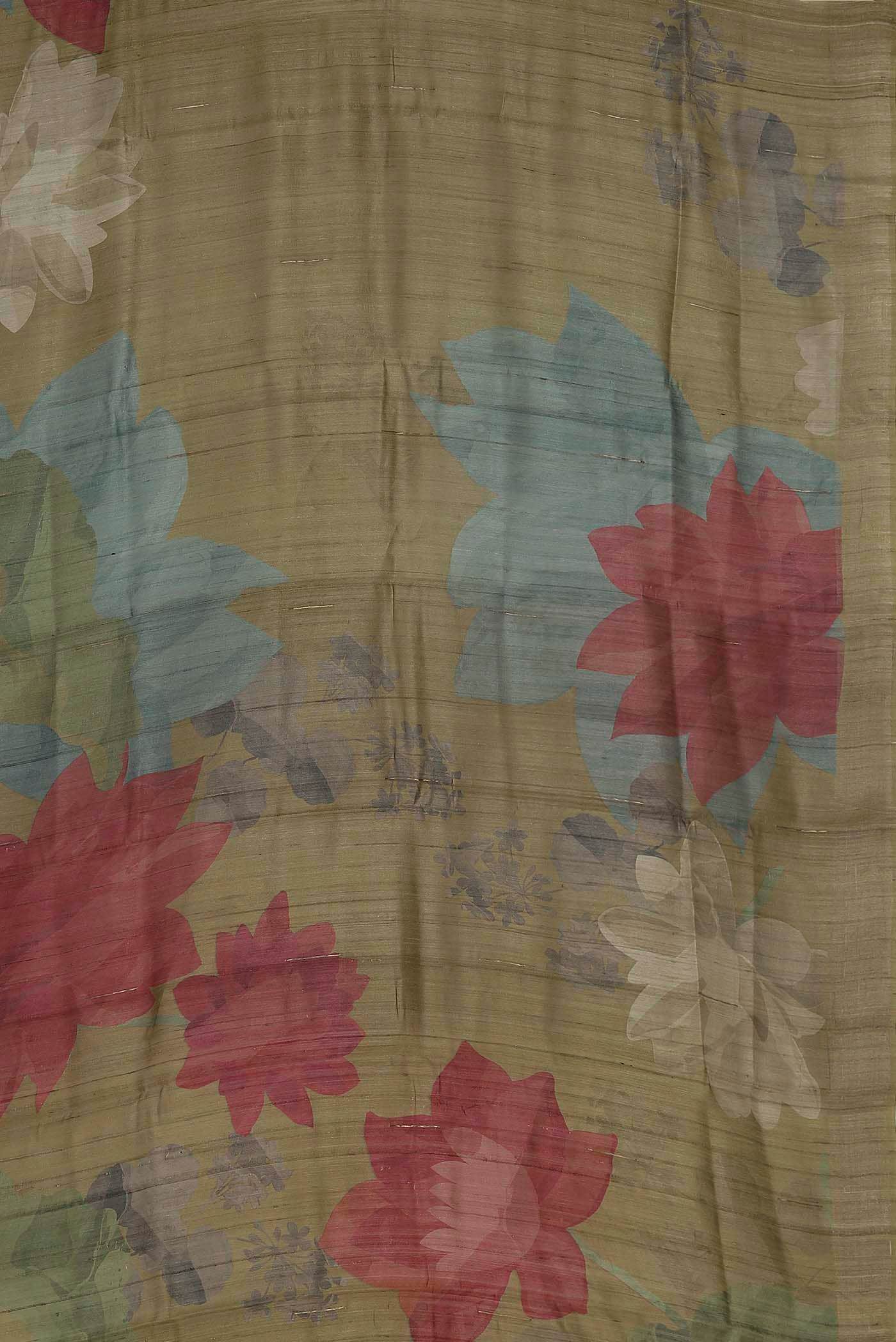 Dark Beige Bhagalpuri Tussar Silk Saree