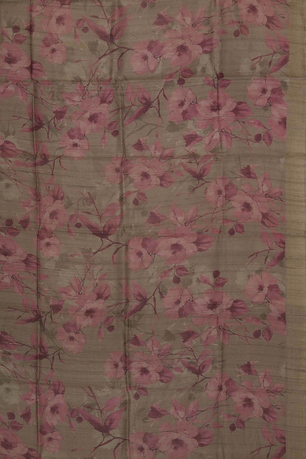 Brown Bhagalpuri Tussar Silk Saree