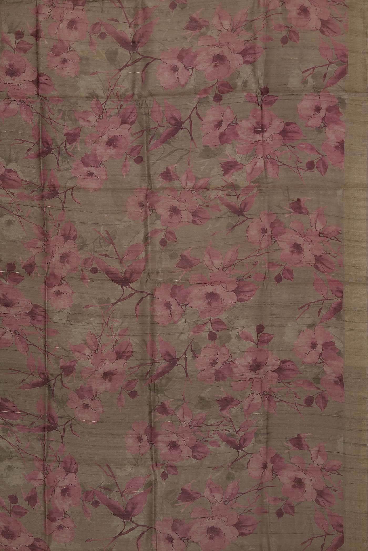 Brown Bhagalpuri Tussar Silk Saree