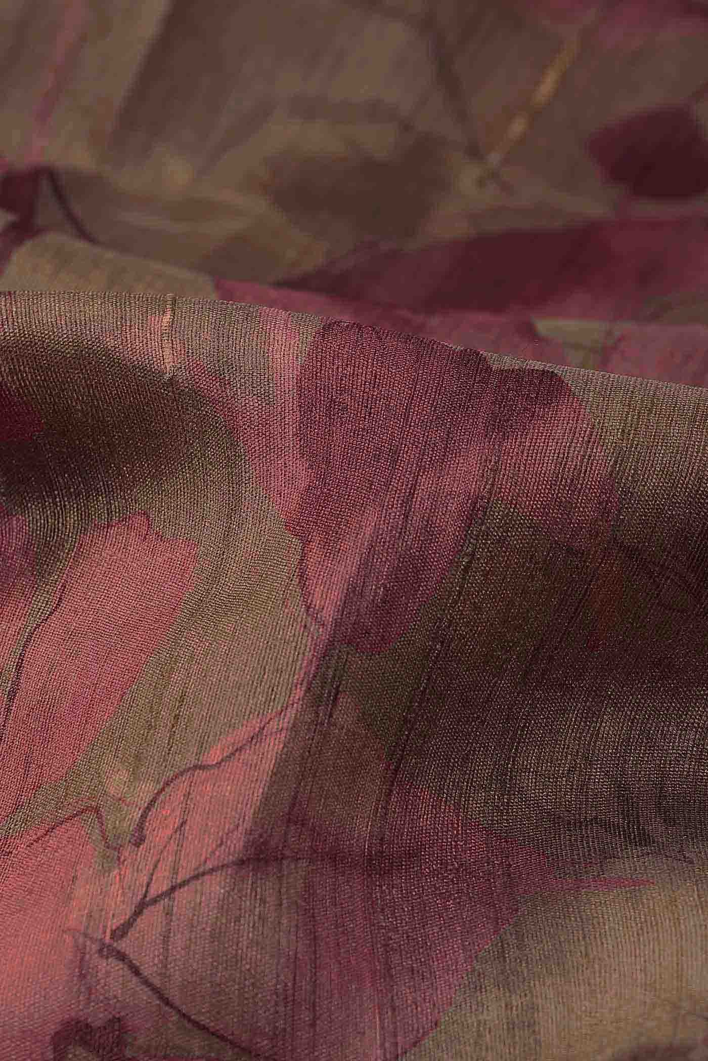 Brown Bhagalpuri Tussar Silk Saree