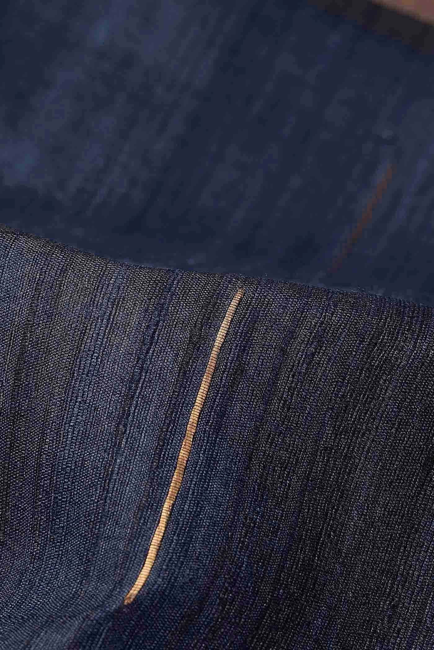 Navy Blue Bhagalpuri Tussar Silk Saree