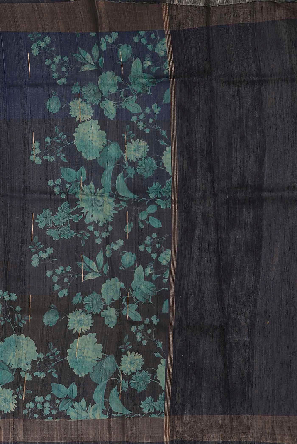 Navy Blue Bhagalpuri Tussar Silk Saree