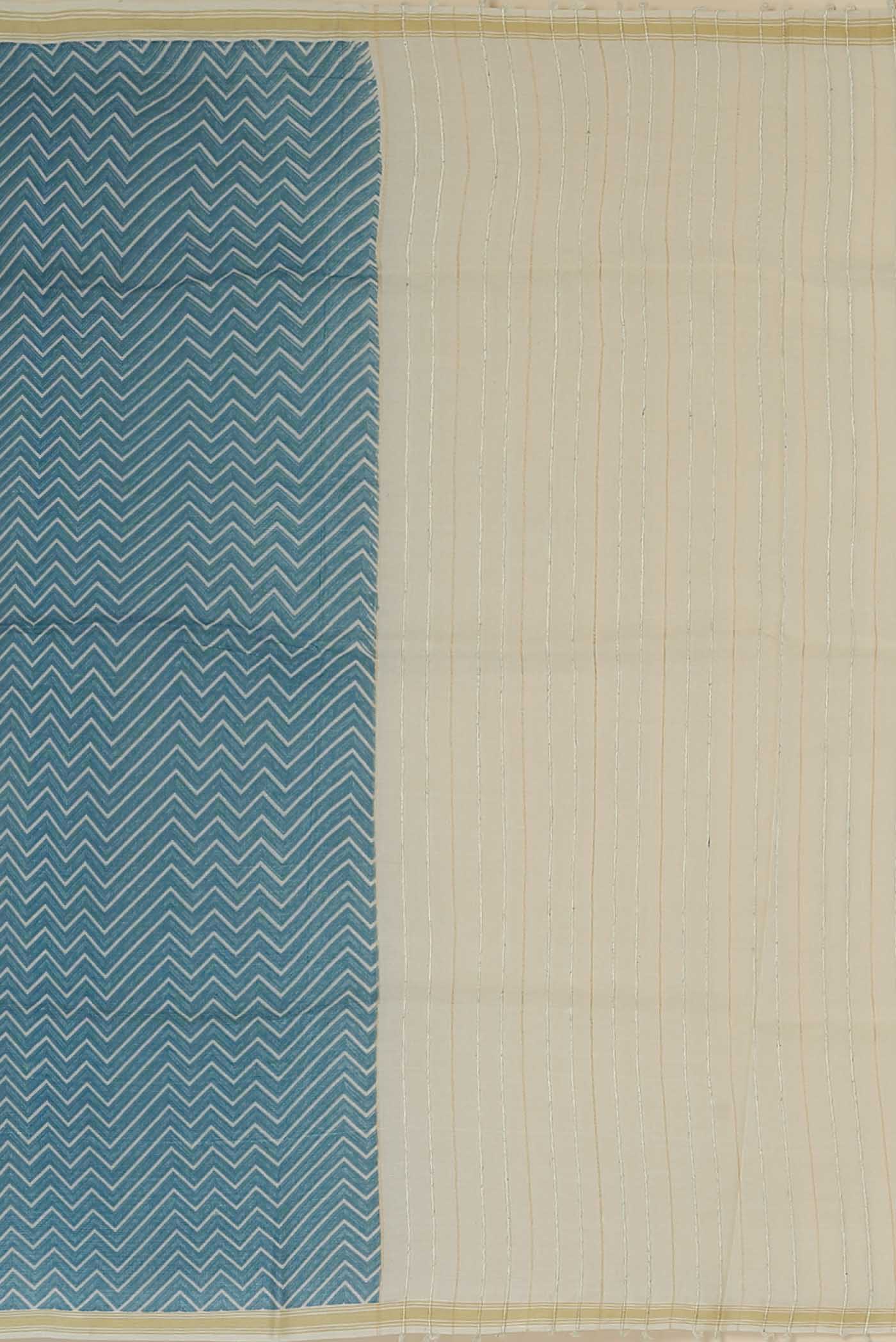 Blue Bhagalpuri Tussar Silk Saree