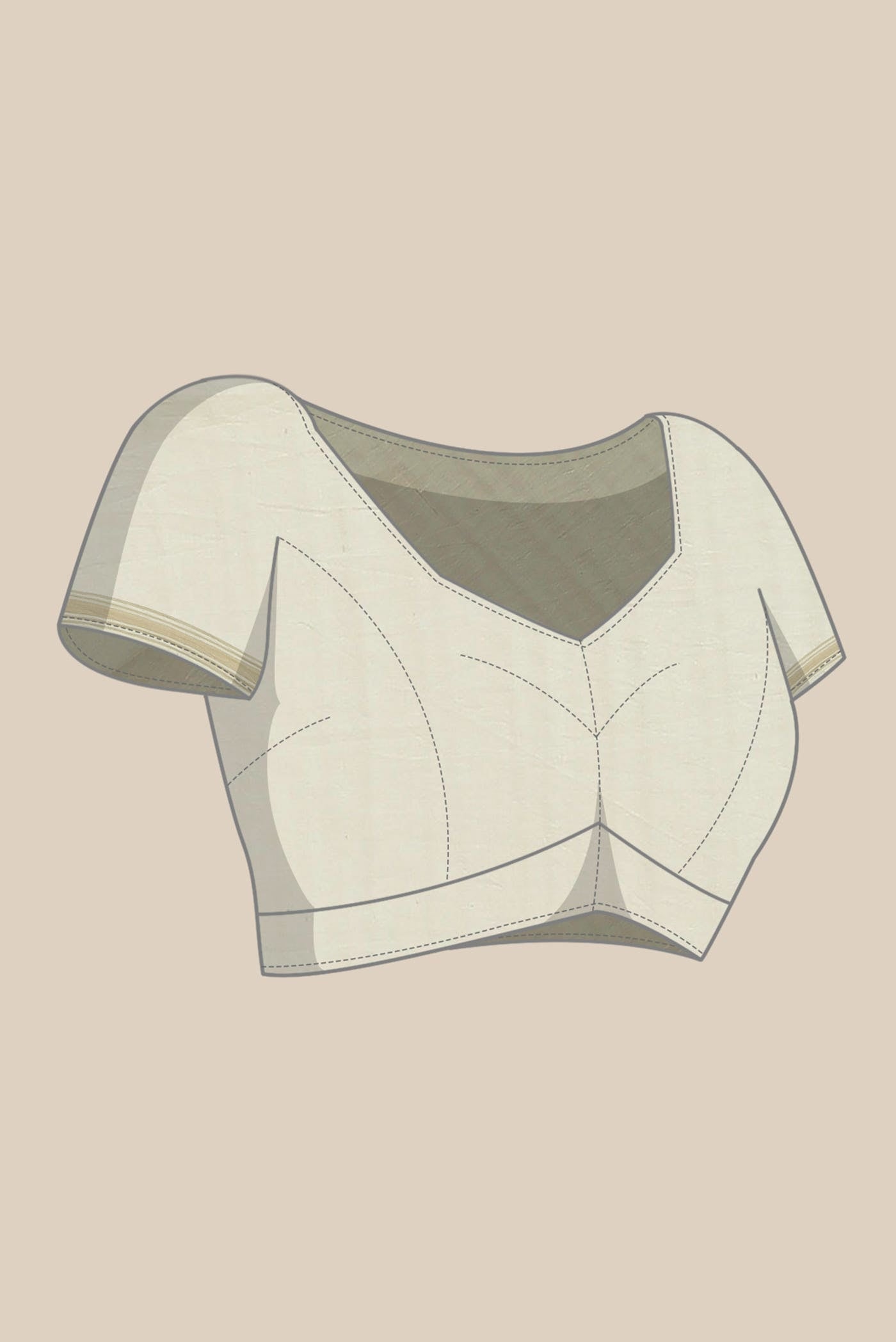 Cream Bhagalpuri Tussar Silk Saree