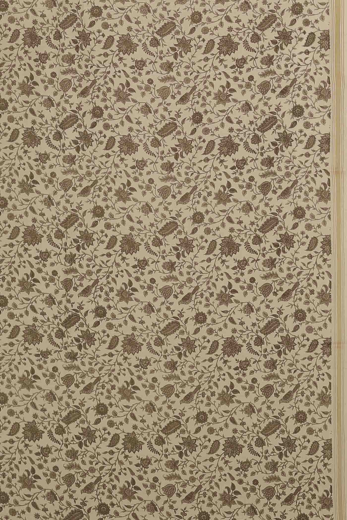 Cream Bhagalpuri Tussar Silk Saree