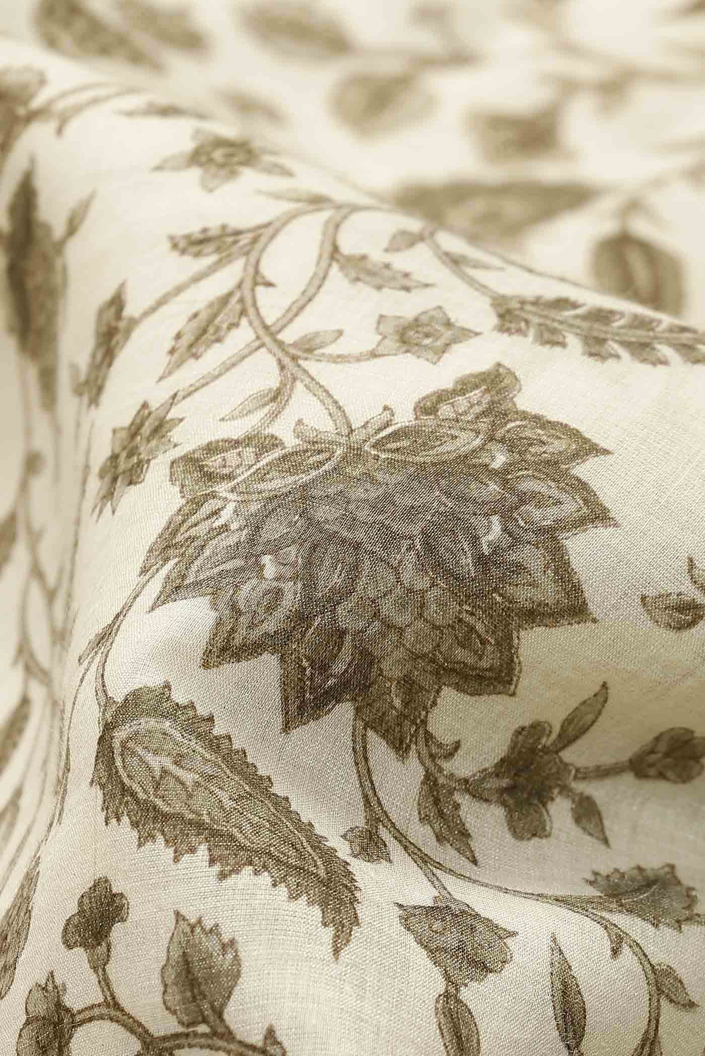 Cream Bhagalpuri Tussar Silk Saree
