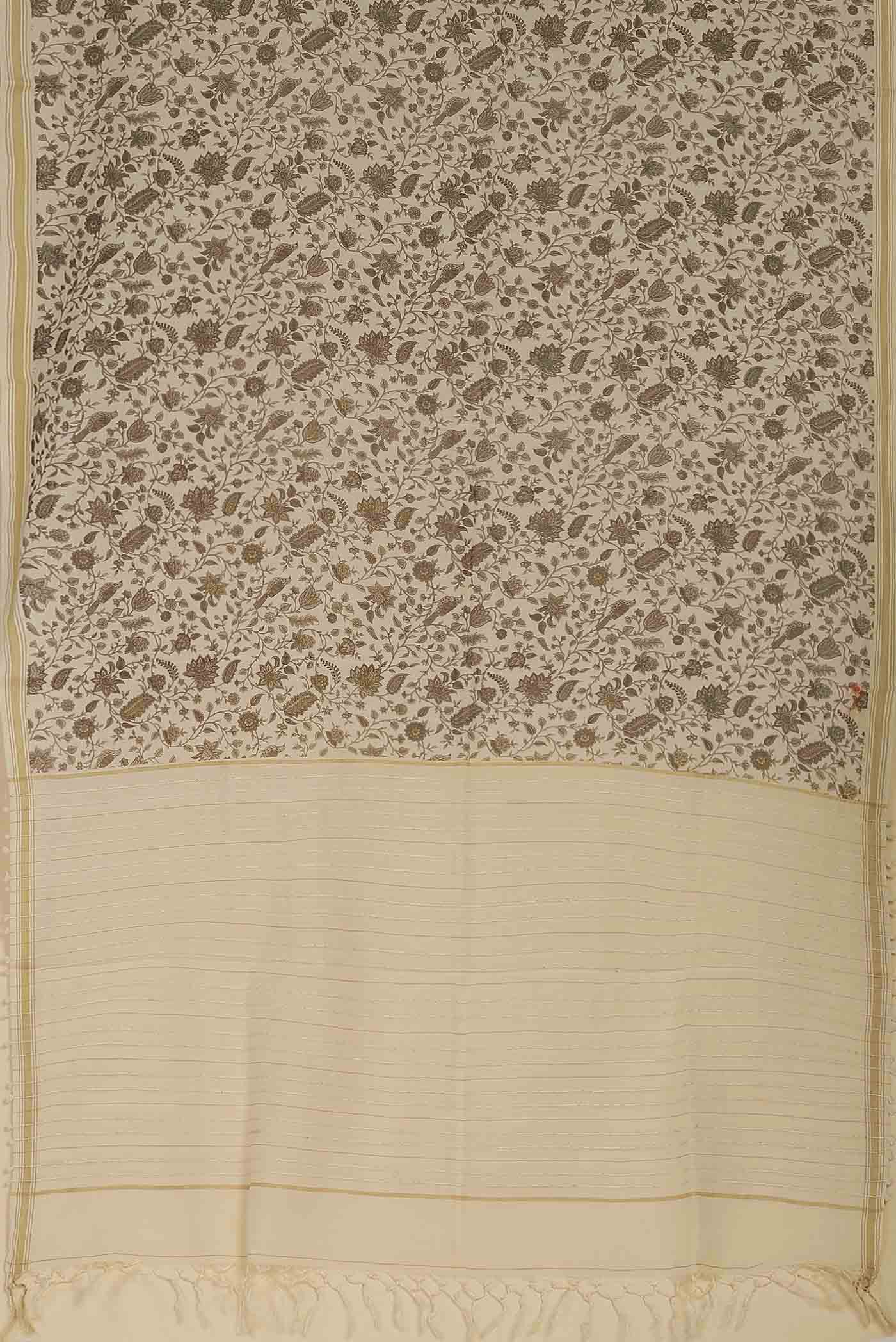 Cream Bhagalpuri Tussar Silk Saree