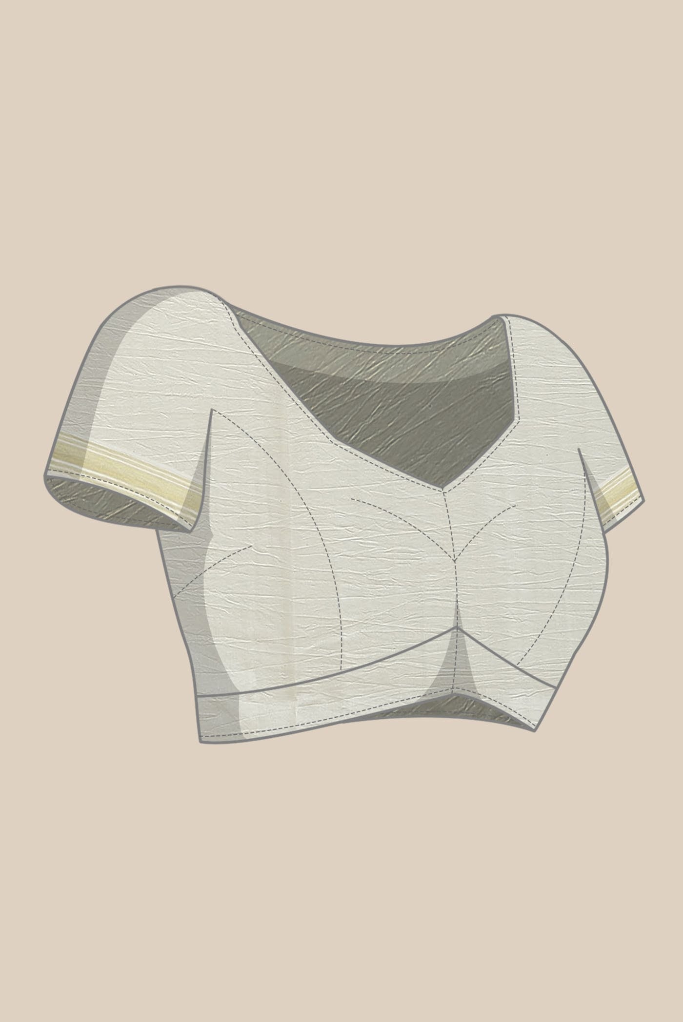 Cream Tussar Silk Saree