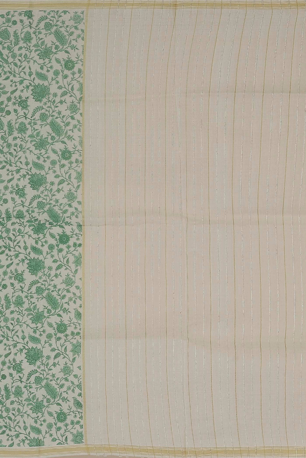Cream Tussar Silk Saree