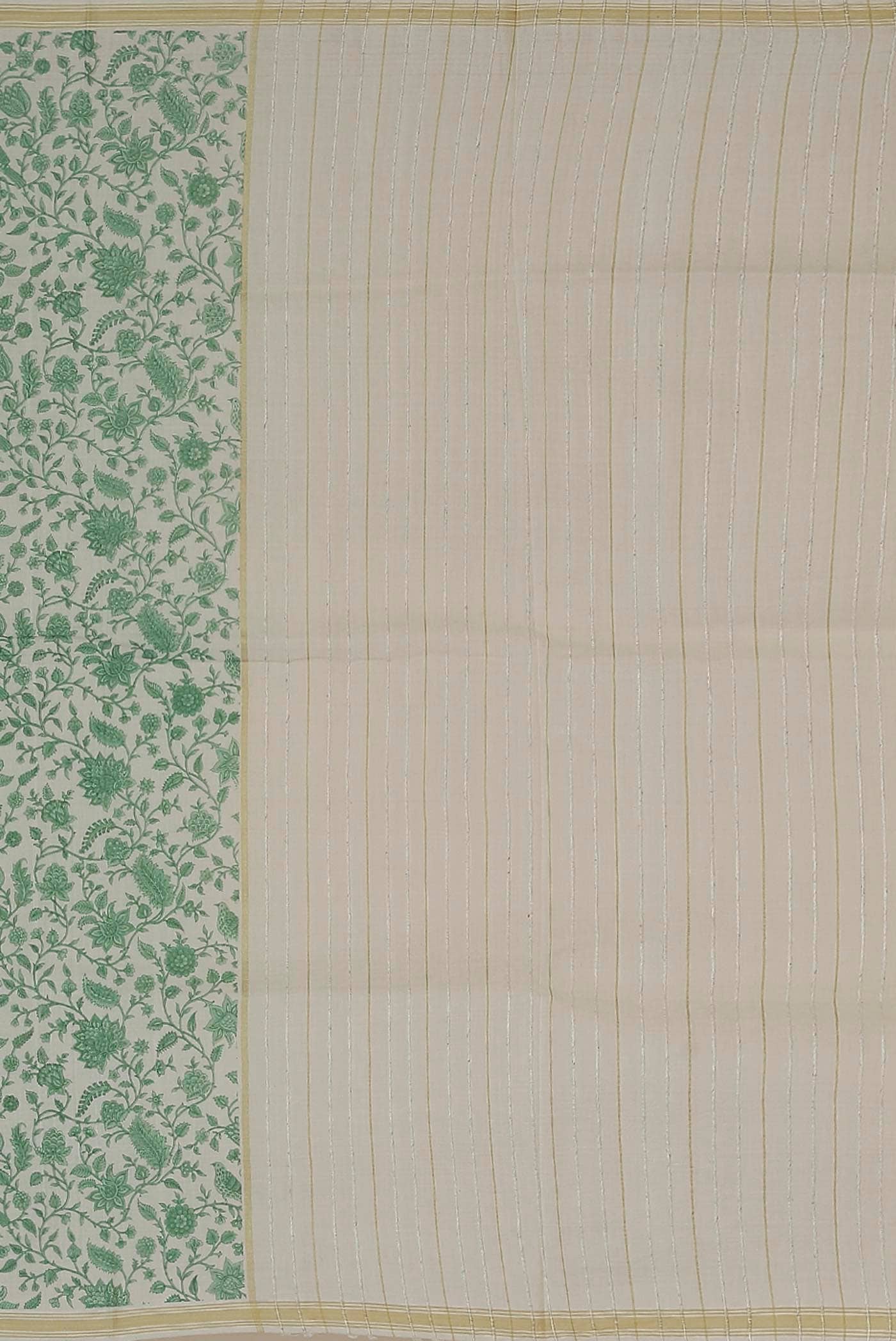Cream Tussar Silk Saree