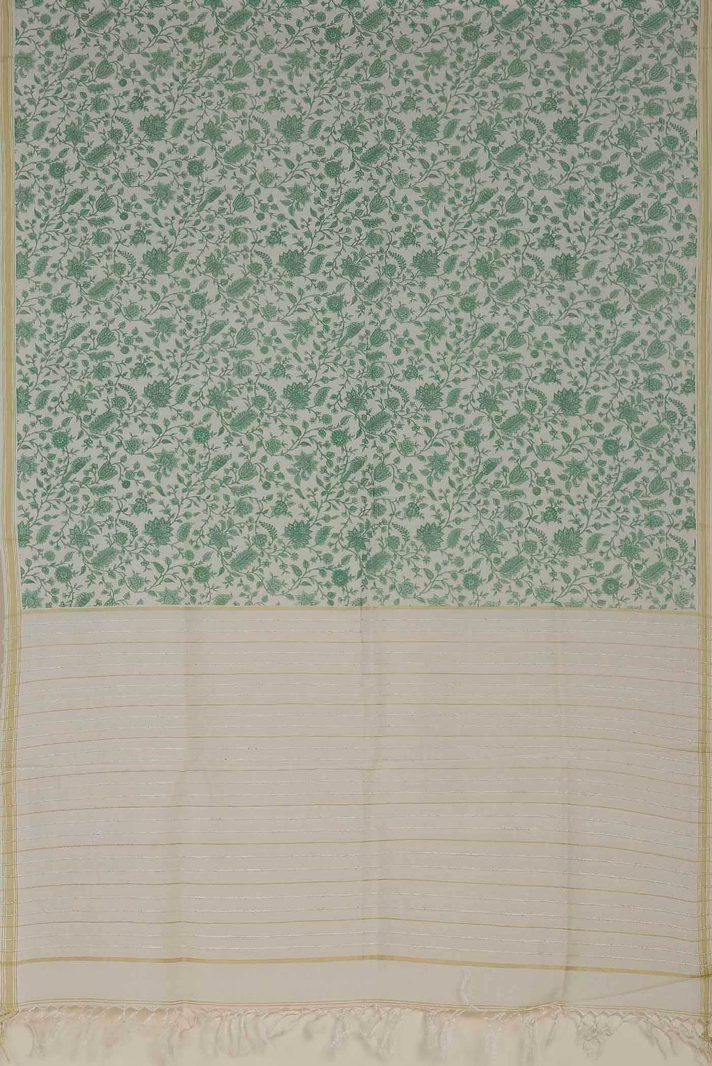 Cream Tussar Silk Saree